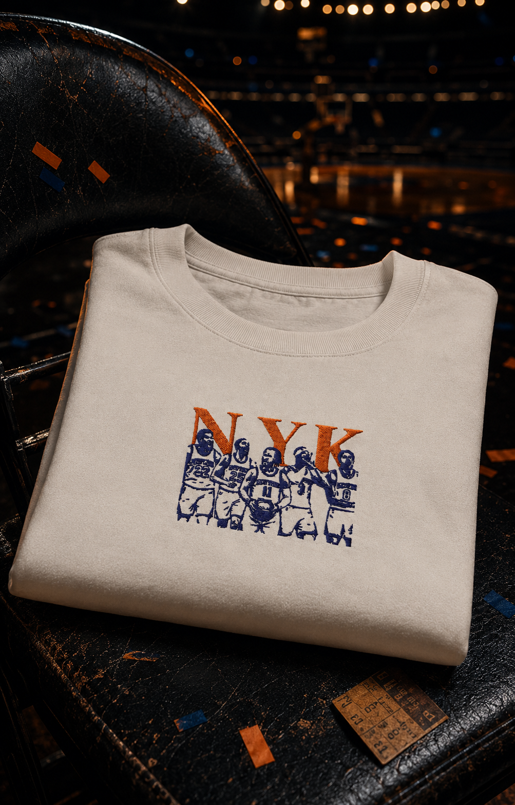 Knicks Starting Embroidered Five Oversized Unisex T-Shirt Garden.png