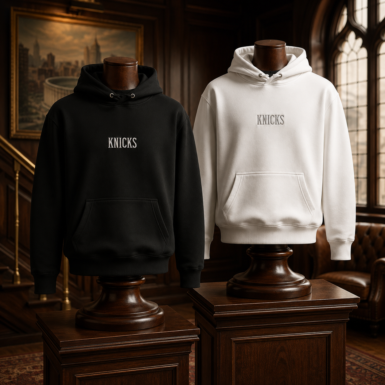 Knicks Embroidered White Lettering Hoodie White Dual Display Walnut.png