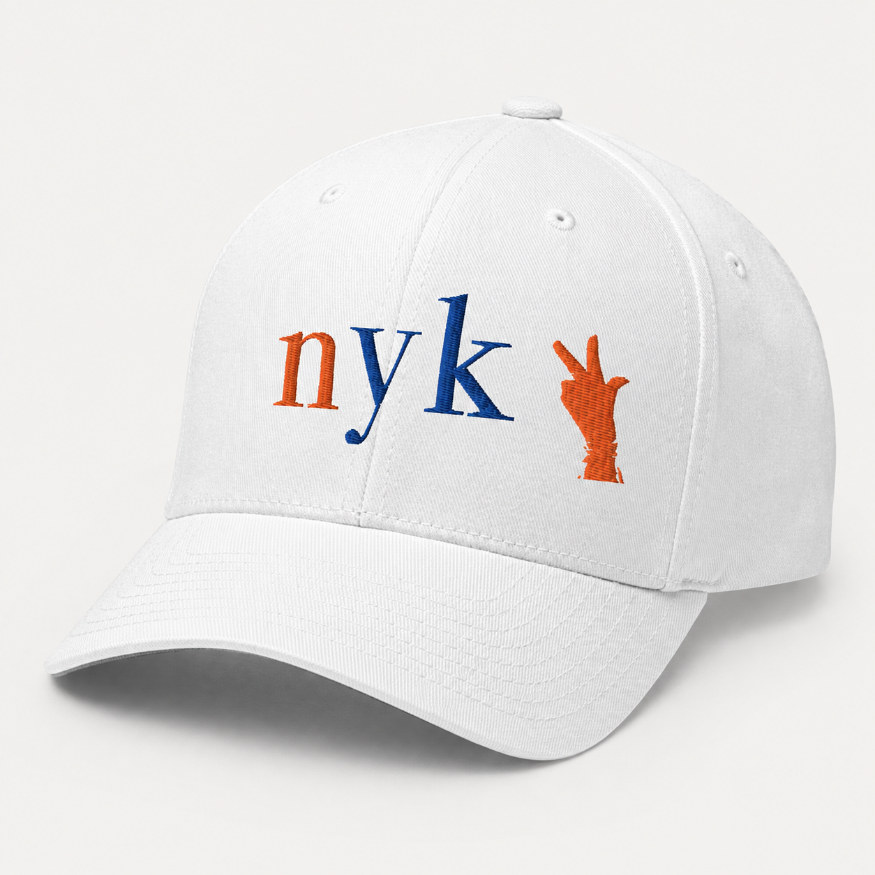 NYK Signature Three Embroidered Hat White.png