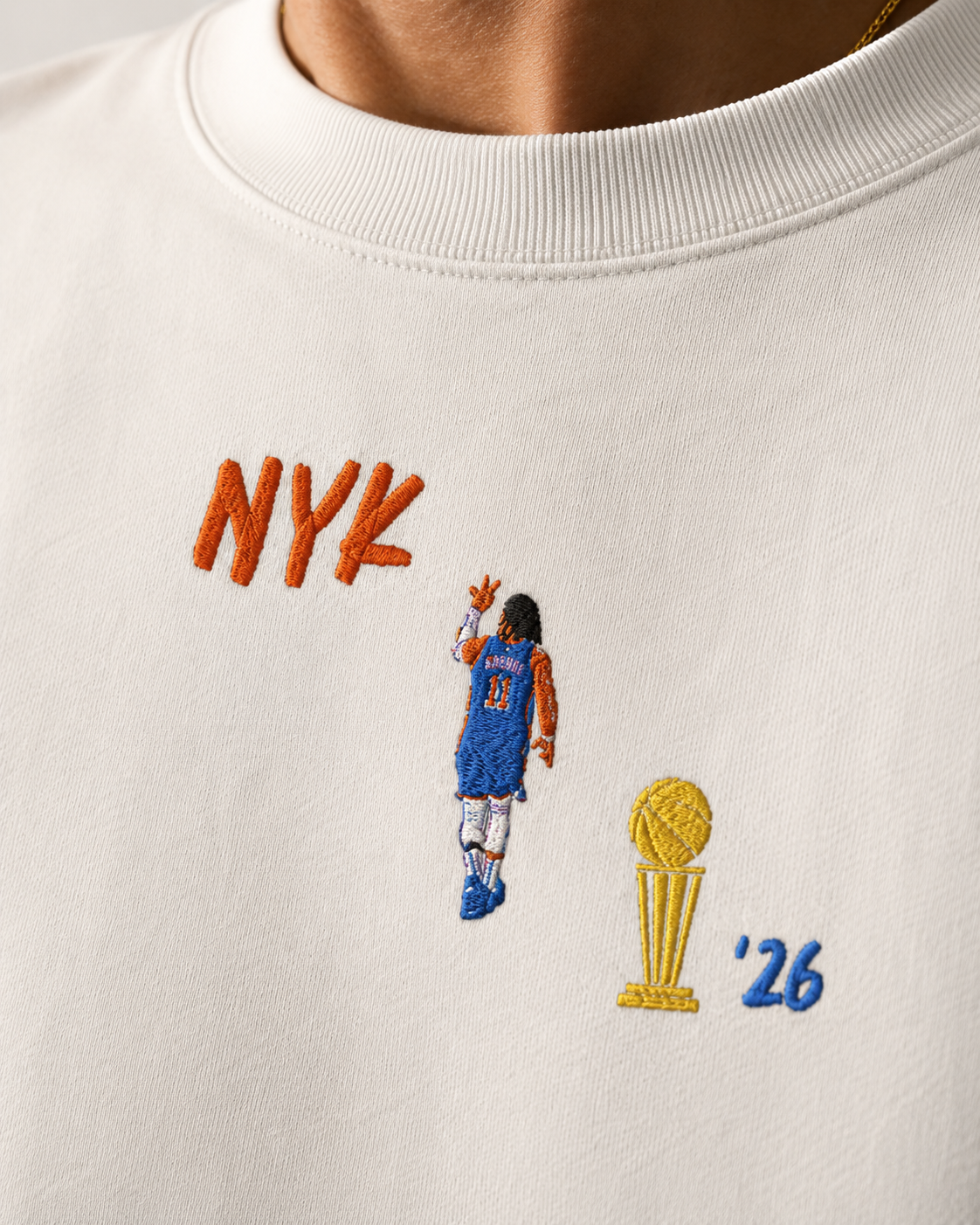 Knicks Oversized Brunson Finals Embroidered Unisex T-Shirt.png