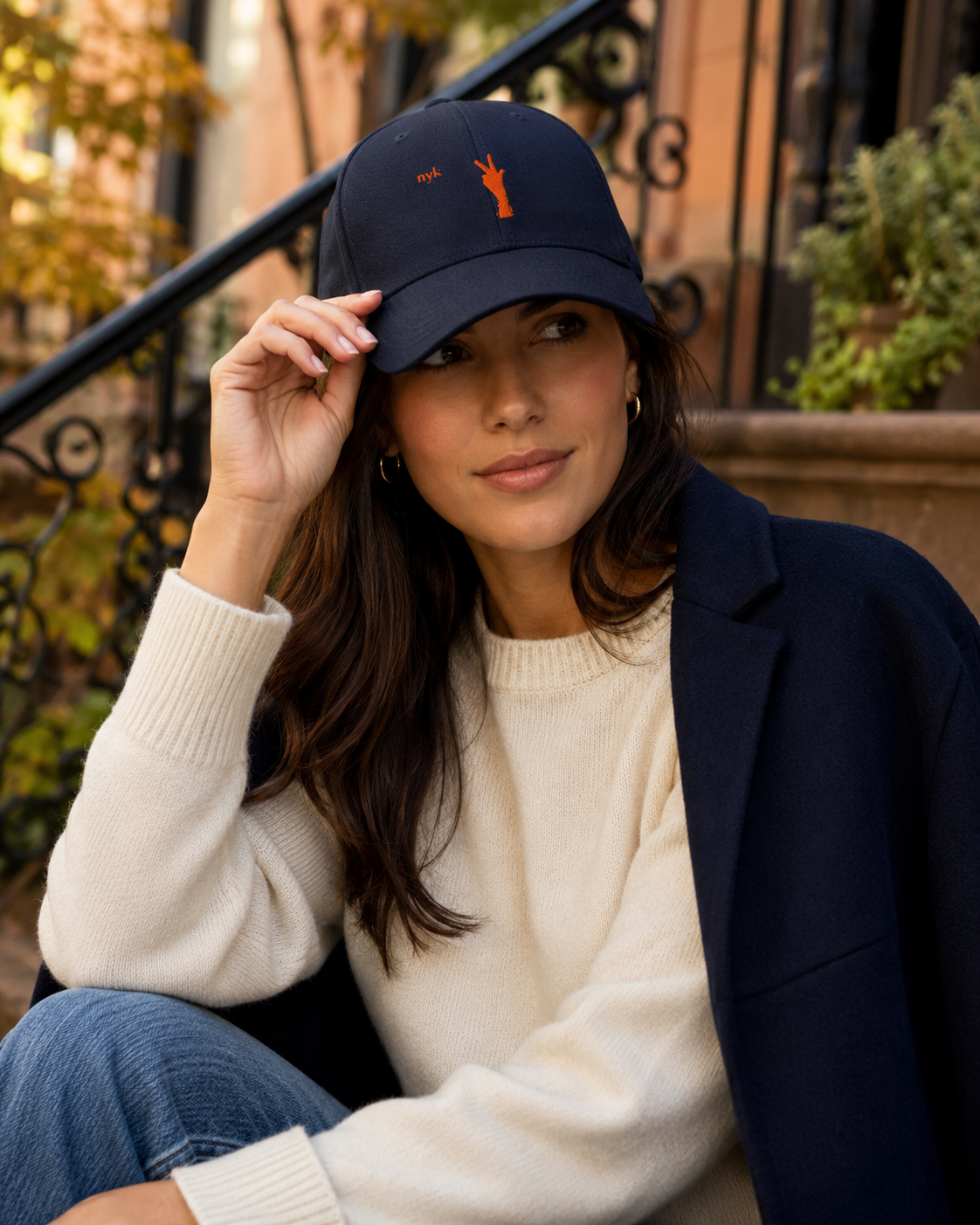 NYK Subtle Three Twill Hat Female Model.png
