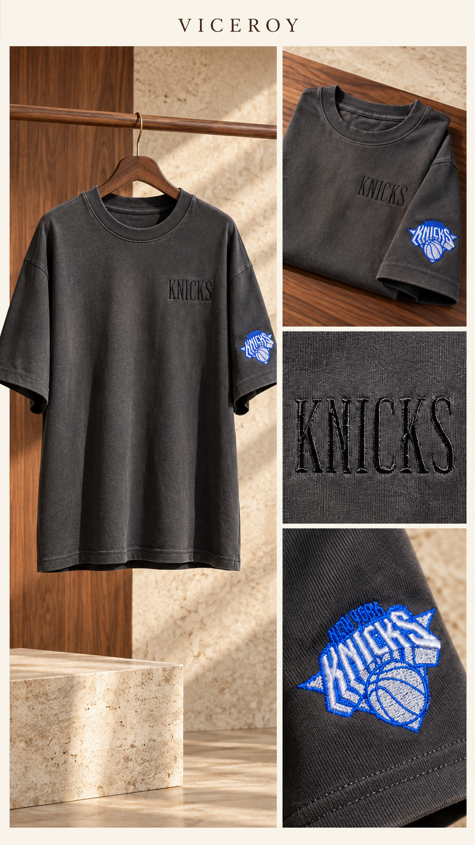NYK Embroidered Men's Oversized Faded T-Shirt | AS Colour 5082