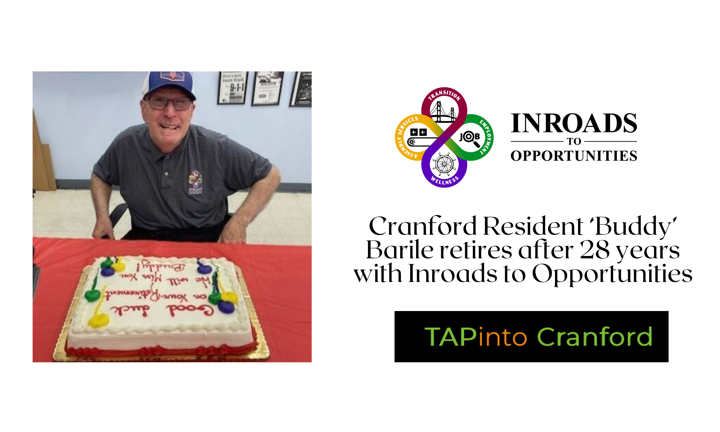 Cranford Resident ‘Buddy’ Barile retires after 28 years with Inroads to Opportunities