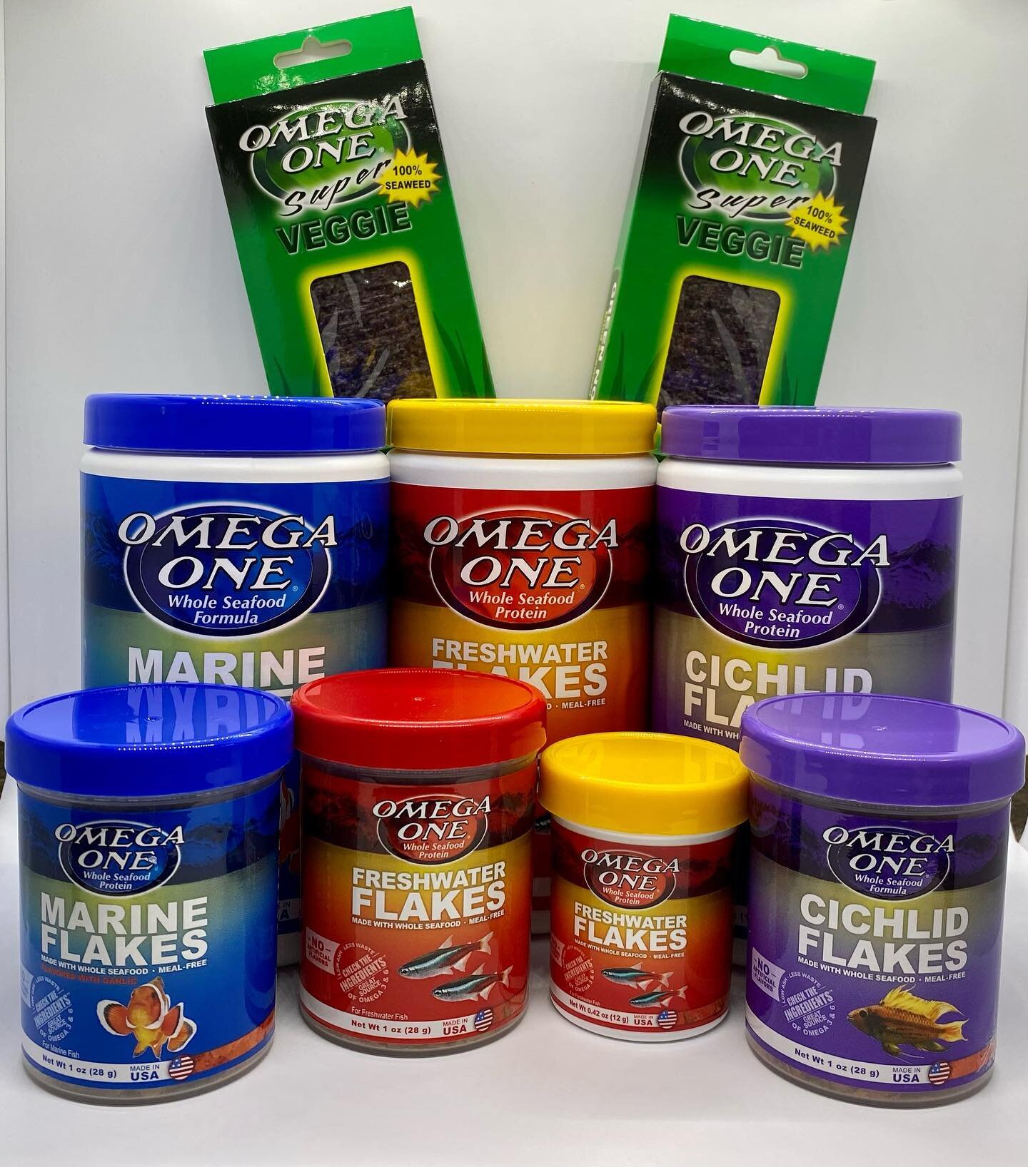 What&rsquo;s your favorite Omega One product? We&rsquo;ve recently picked up some flake, pellet, and tablet foods from them and the fish at the store are loving it. Come by and grab some for your fish today! 
.
.
.
#omegaone #fishfood #healthyforthem