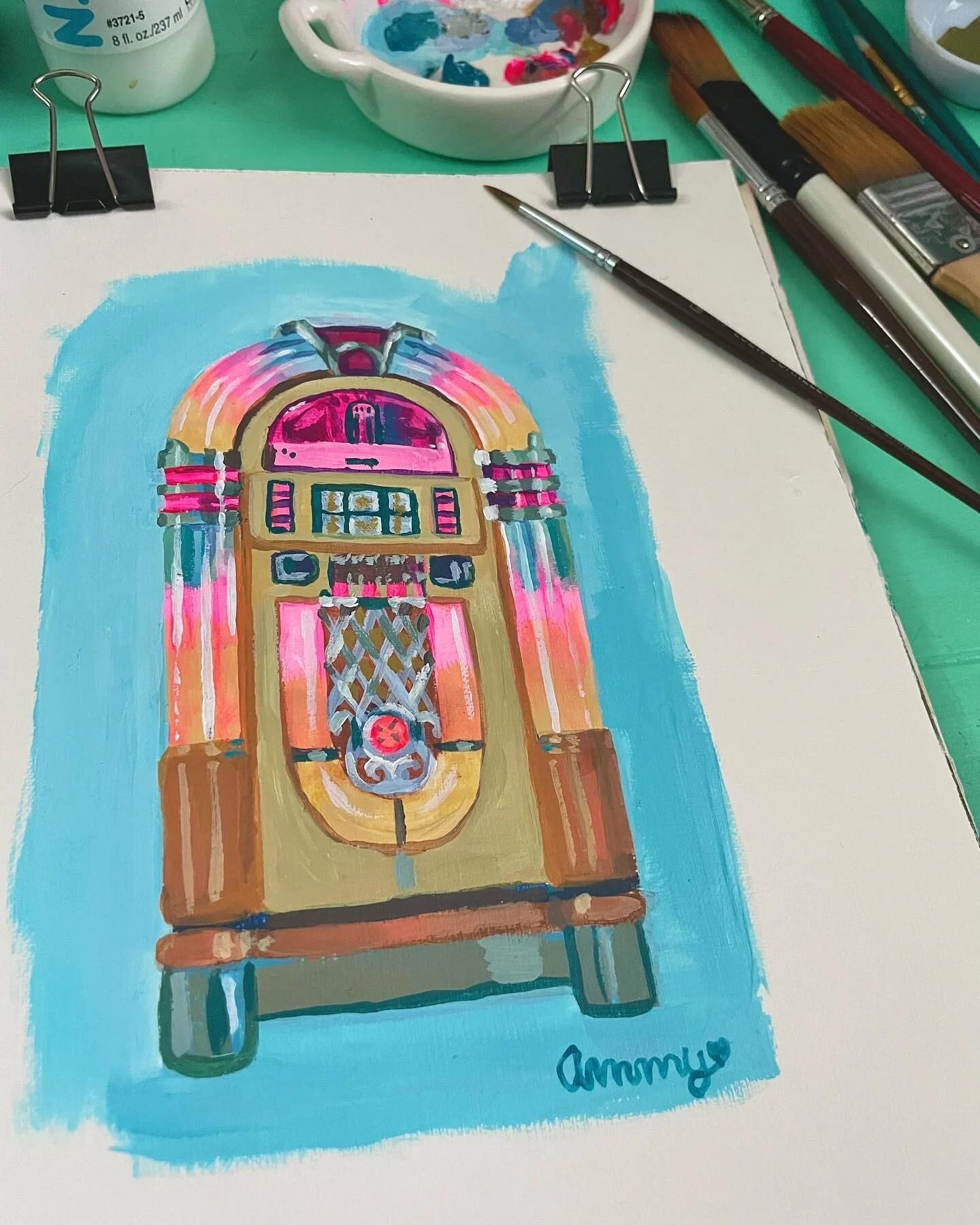 Jukebox study. It got dark so I had to stop somewhere.