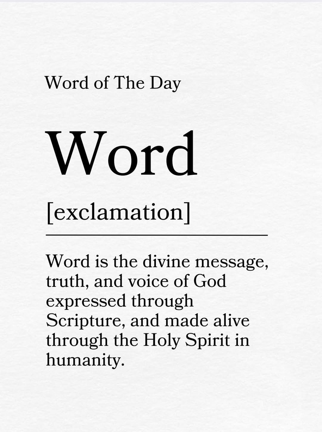 The Word of the Day is Word
