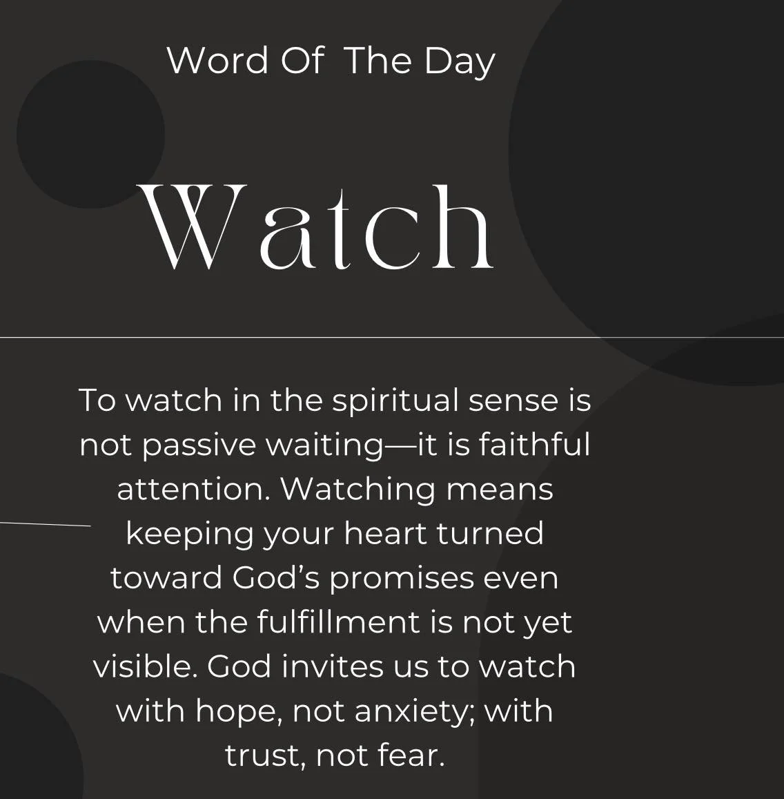 The Word of the Day is Watch