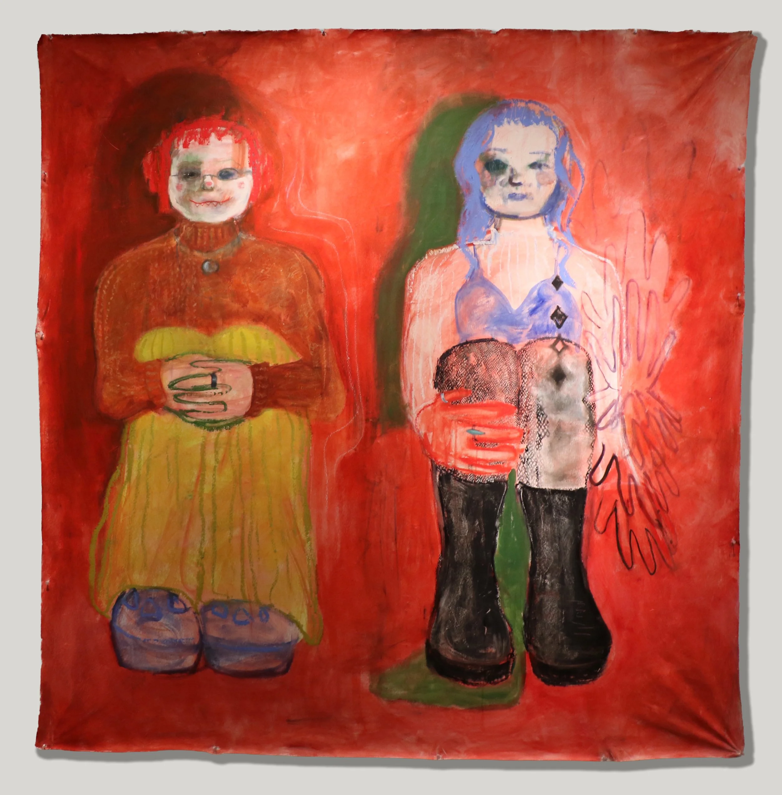 Wild Child, oil and oil stick on canvas, 6'6" x 6'8" approx. 2025