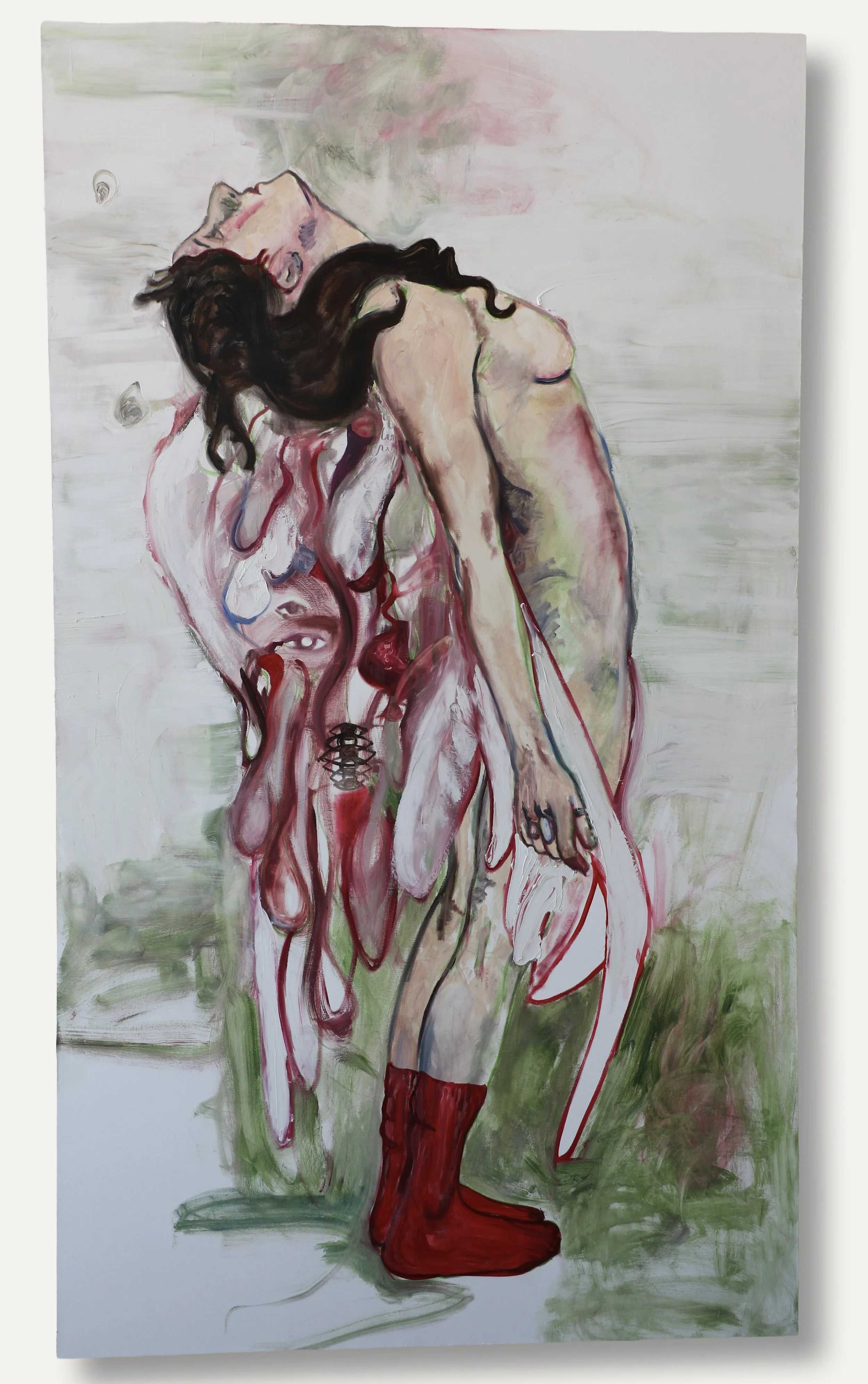 Untitled (Angel), oil on canvas, 84 x 48" 2025