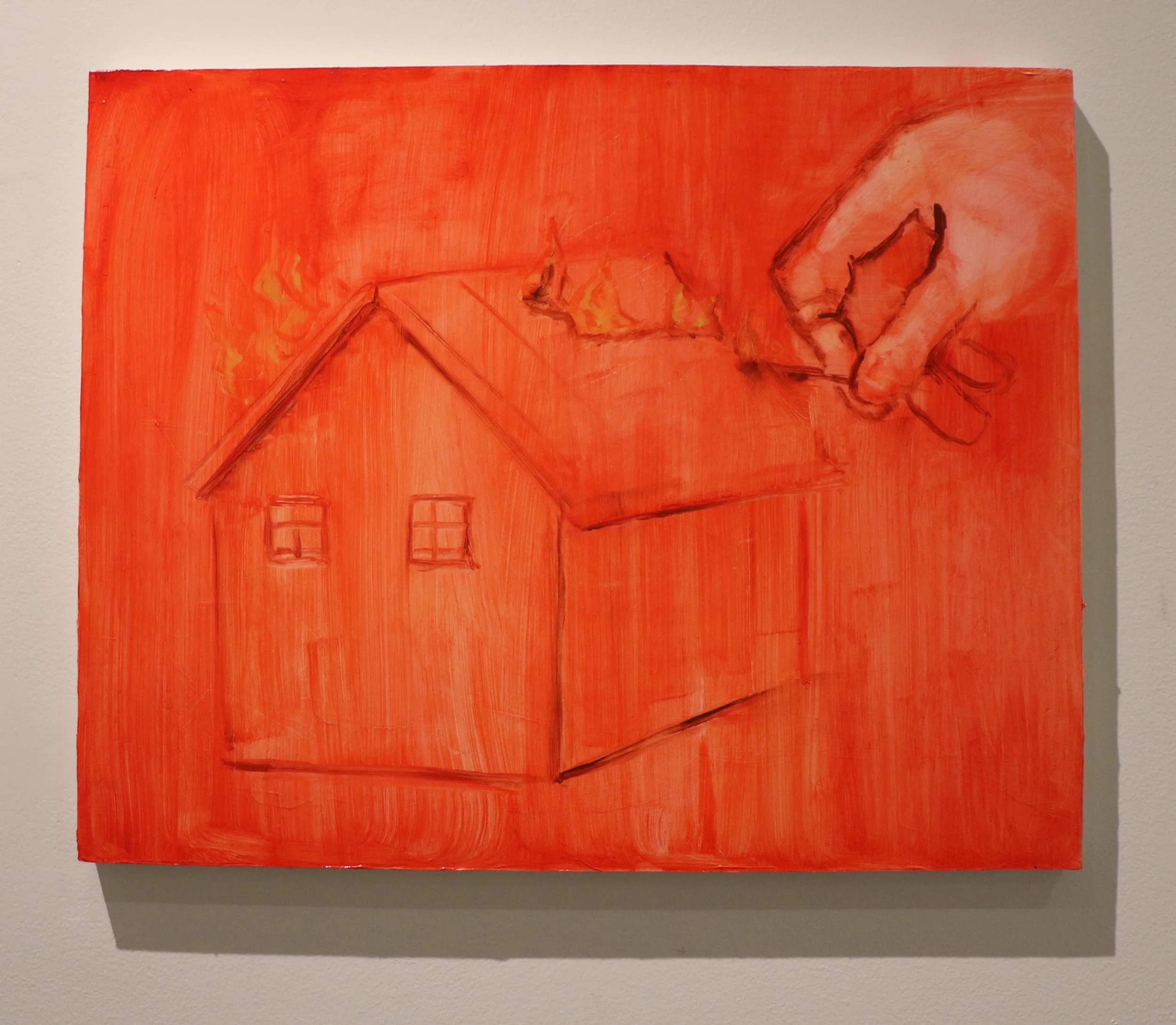 Playing House (Match), oil on panel, 12 x 18" 2025
