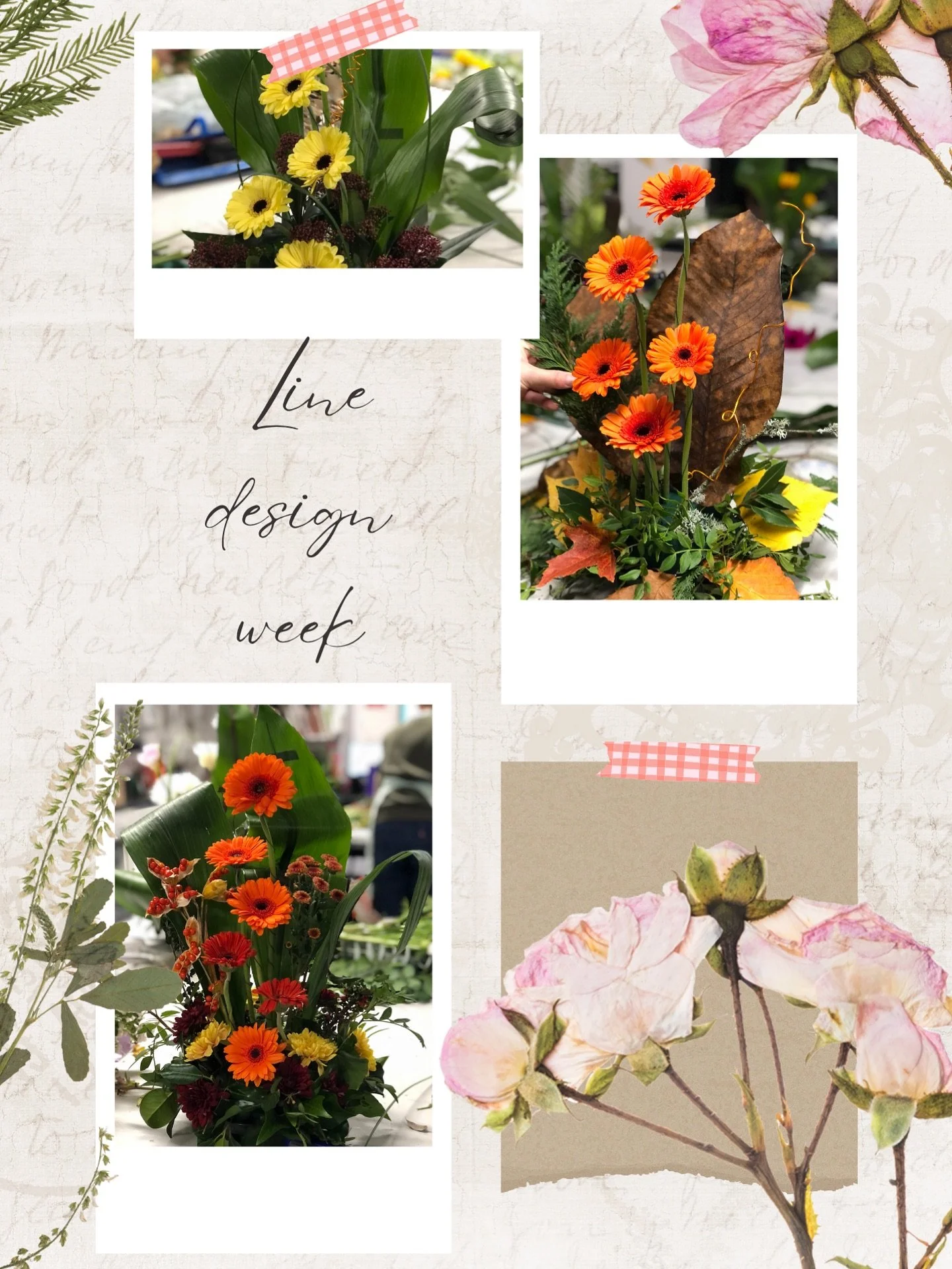 Great line designs created last week with our Introduction to floristry course at Oaklands College 🍁