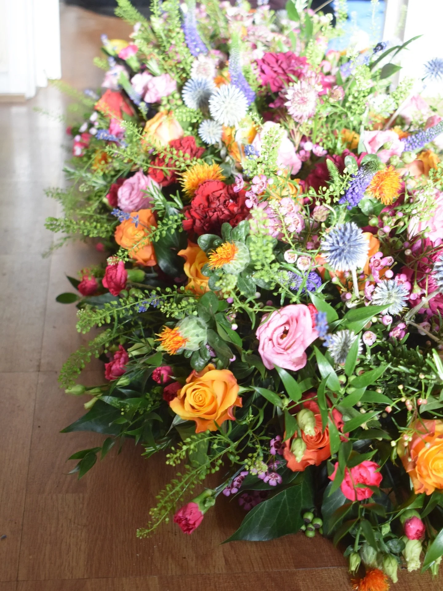 Farewell flowers for a much loved creative lady who loved wildflowers and autumnal bright colours 🧡💛❤️💜