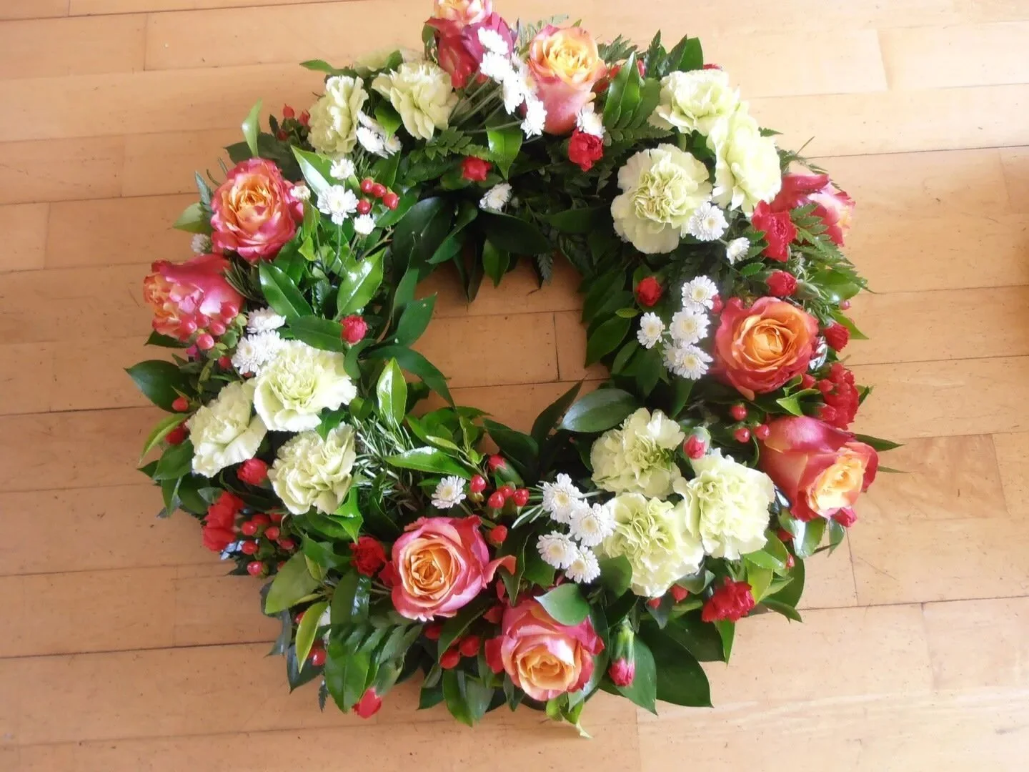 natural funeral wreath
