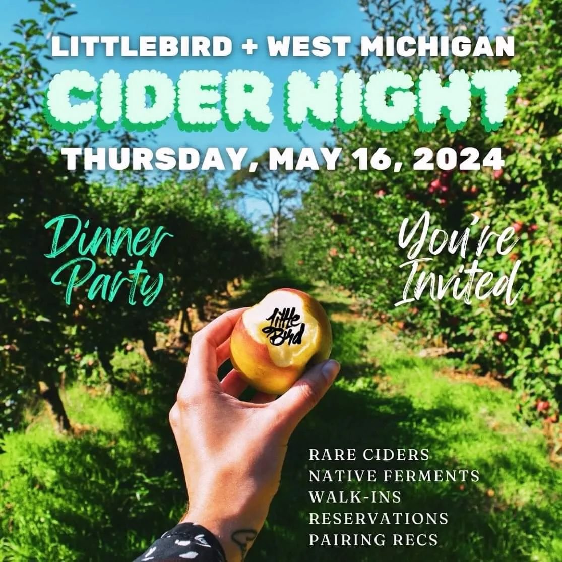 Grand Rapids friends!&nbsp;

@thelittlebirdgr is including a couple of our ciders in their Cider Night menu this Thursday, May 16 🍏🎉

They&rsquo;ll be featuring a unique selection of rare ciders to highlight the diversity of apples and approaches, 