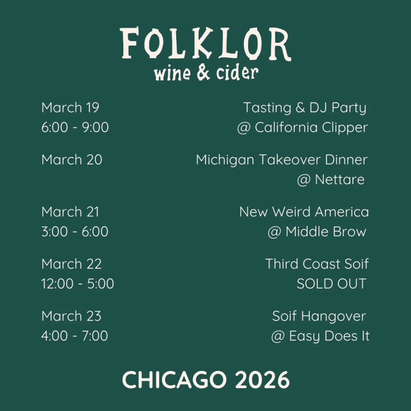 We're so excited to be coming back for @thirdcoastsoif this year and absolutely delighted to share that we are now represented by @creamwine in Illinois. We've got a full Off Soif schedule and we can't wait to share a glass, dance and celebrate wine 