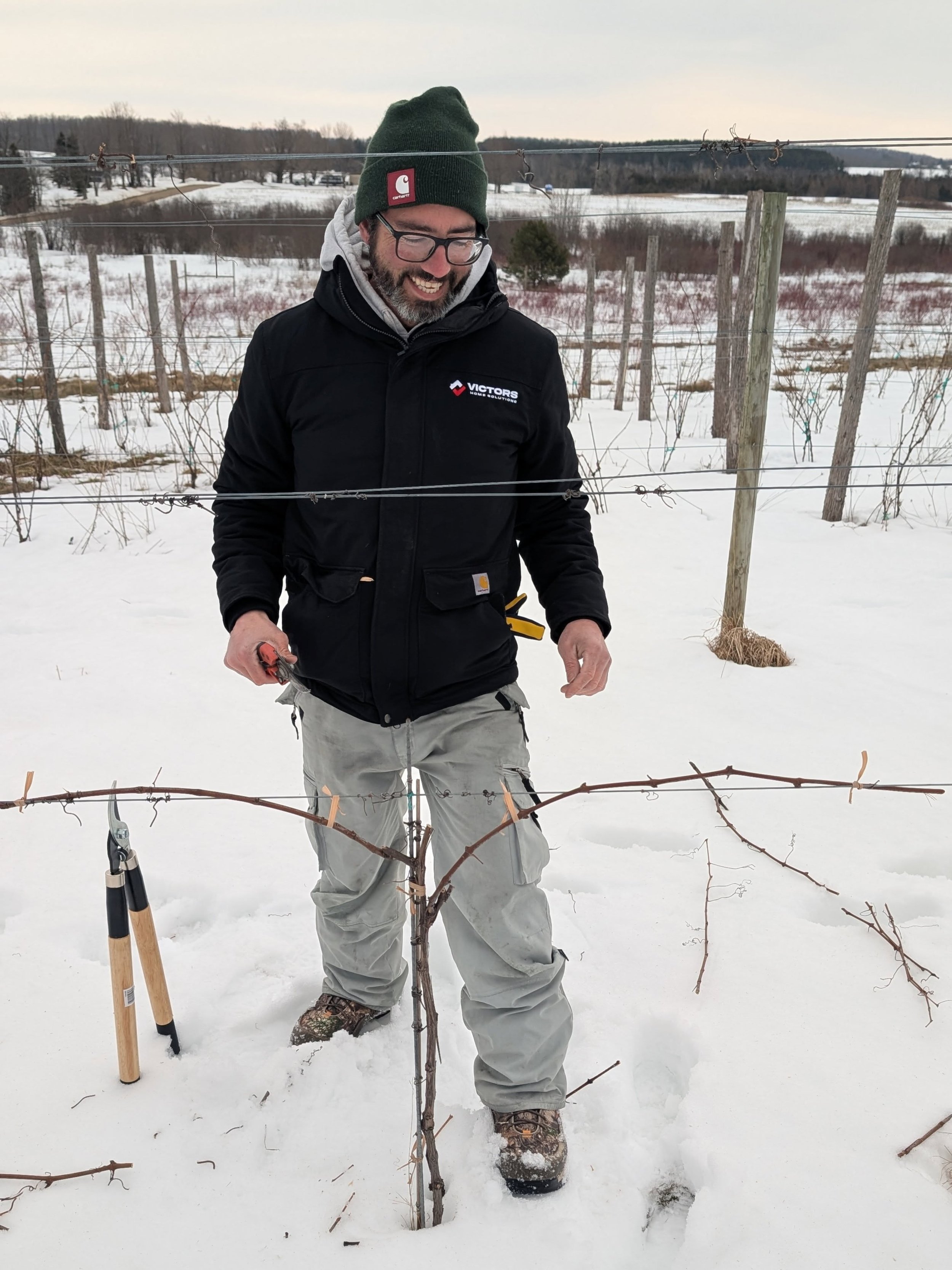 A look back at a long and cold pruning season.&nbsp;

Three sets of hands (Corin is back for the season!) pruning 12 acres of vines, including around 6,000 baby vines that require hella squats and crawling around&nbsp;on the ground.&nbsp;

Pruning is
