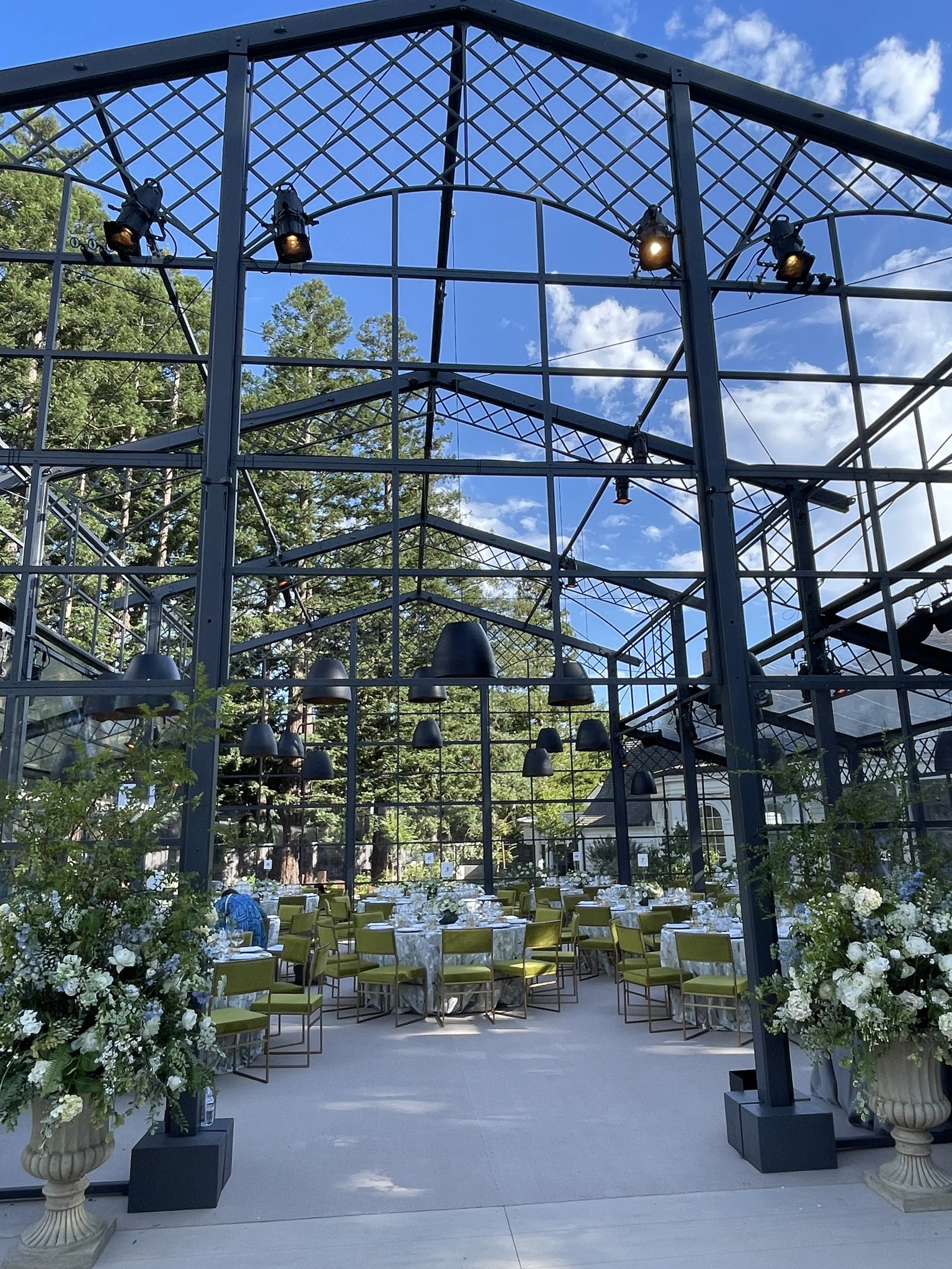 Luxury event floral design
Modern glasshouse event styling
Elegant rehearsal dinner décor
Contemporary corporate event design
Bar mitzvah floral and event design inspiration
Chic outdoor event under glass structure
Fine art floral design for modern e