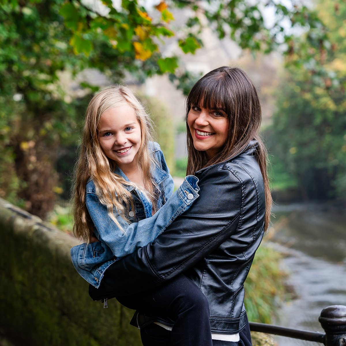 Mother and daughter family portrait
