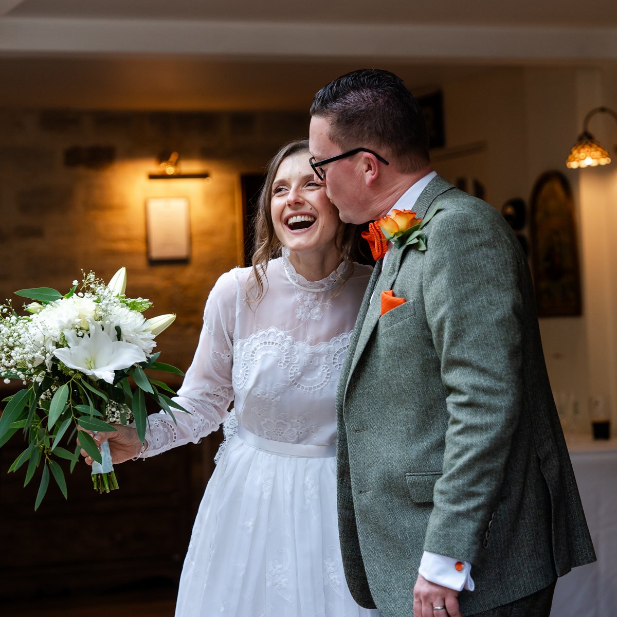 This was a first for me - a Bride wearing her Mum's wedding dress! How amazing does Cerys look?! 

Cerys and Andy's wedding was such a wonderful family-filled day. There was even a &quot;Nostalgia Corner&quot; displaying photographs of family wedding