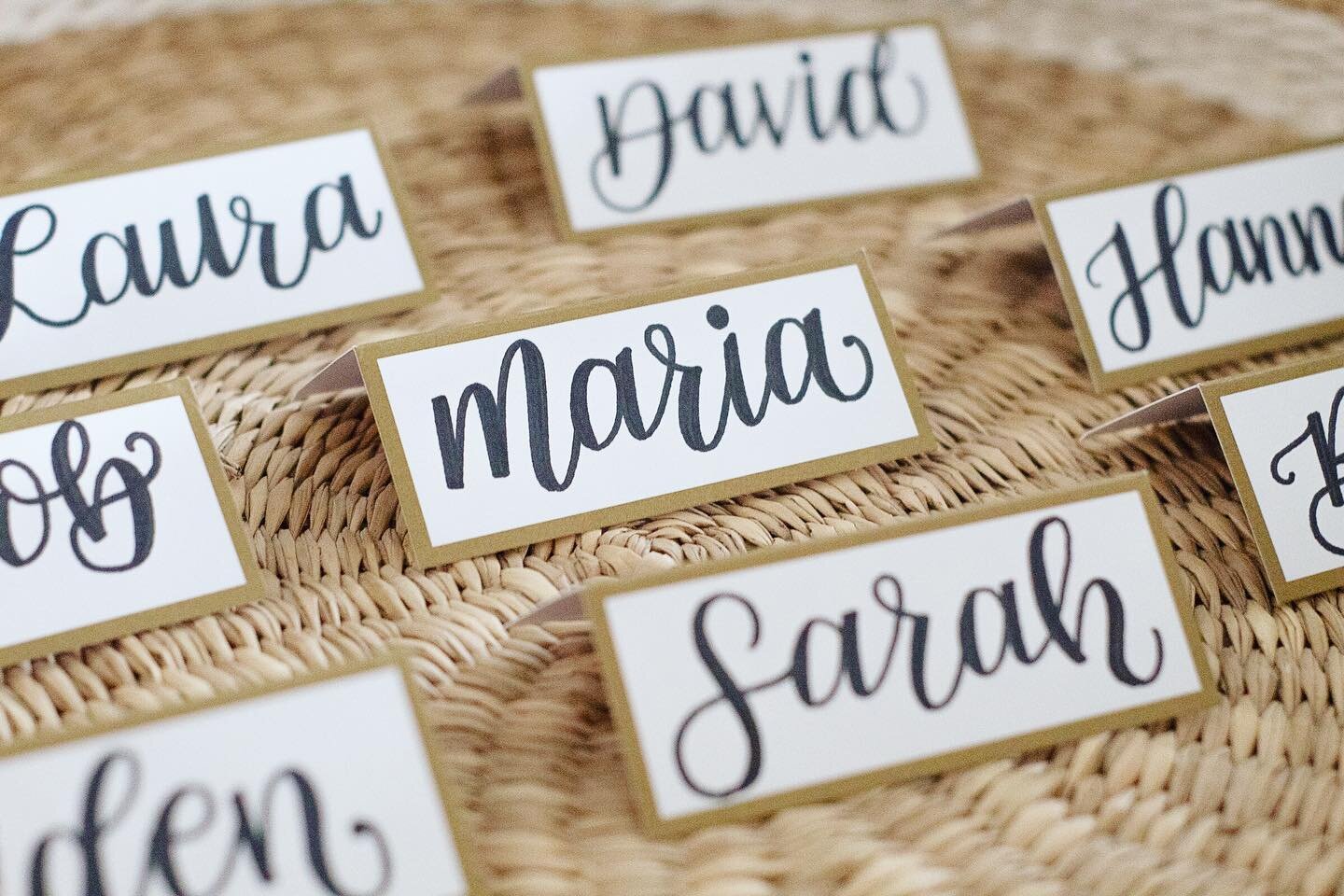 Elevate your special event to the next level by having calligraphy place cards! 🏷 

These are a reminder to your guests of how valuable their presence is at your event 💕

The amazing thing about calligraphy is that it can go beyond paper &amp; pen!