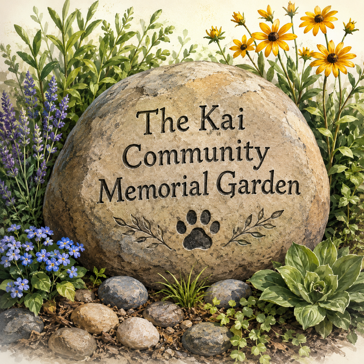 A Memorial Garden Designed by Four-Legged Landscapers