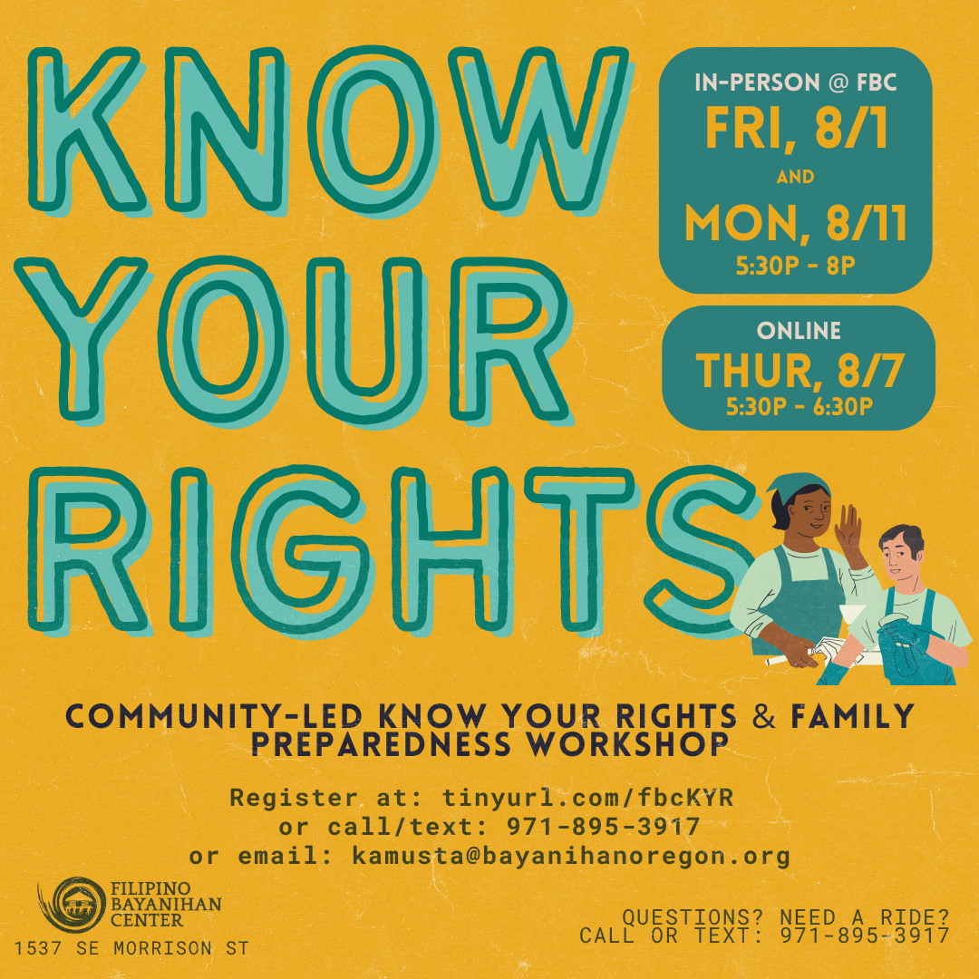 Know Your Rights: Family Preparedness Workshop (IN PERSON)