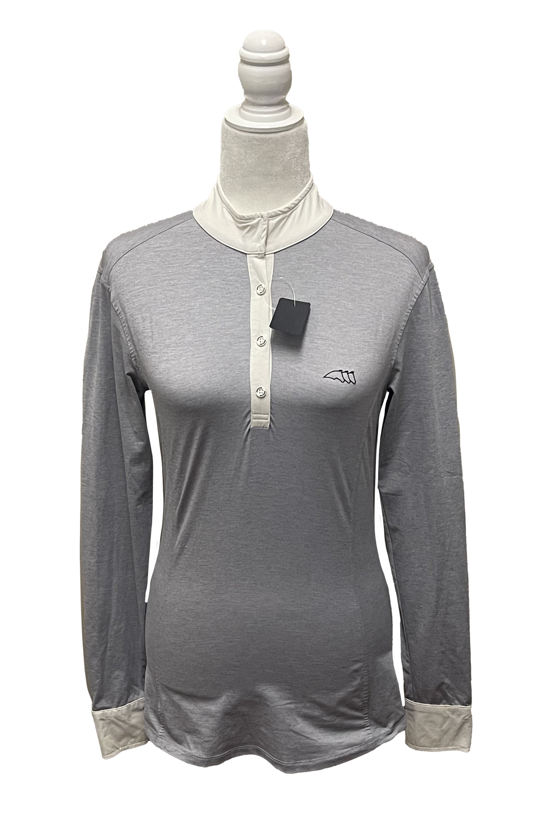 Equiline Long Sleeve Competition Polo Shirt In Grey - Small
