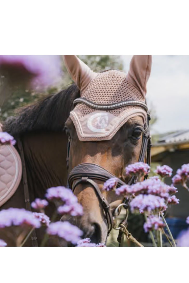 Kentucky Horsewear Fly Veil Wellington 3D Logo Rope In Old Rose - Full - 2nd Round Equestrian