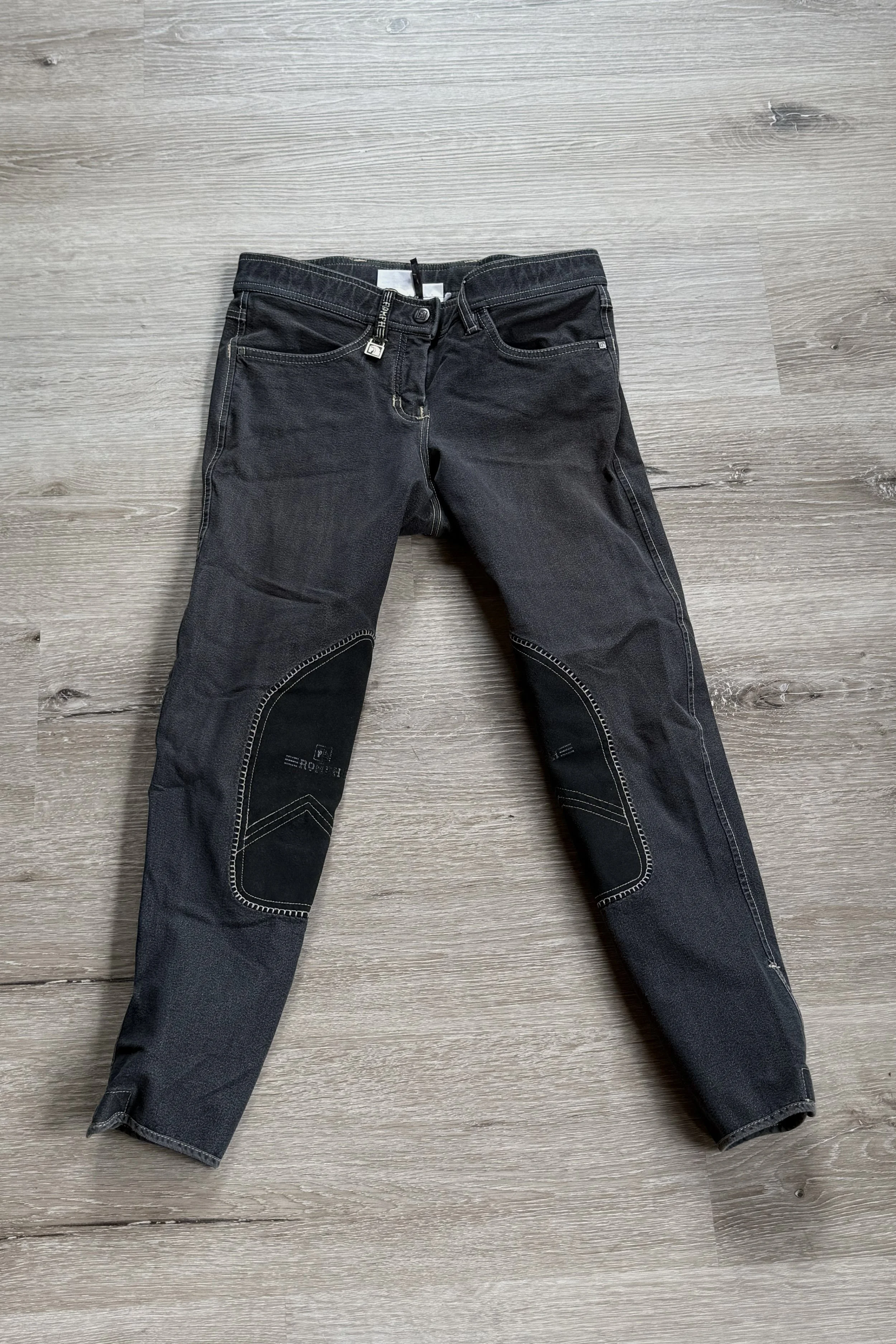 Romfh Knee Patch Breech In Black Denim - 26