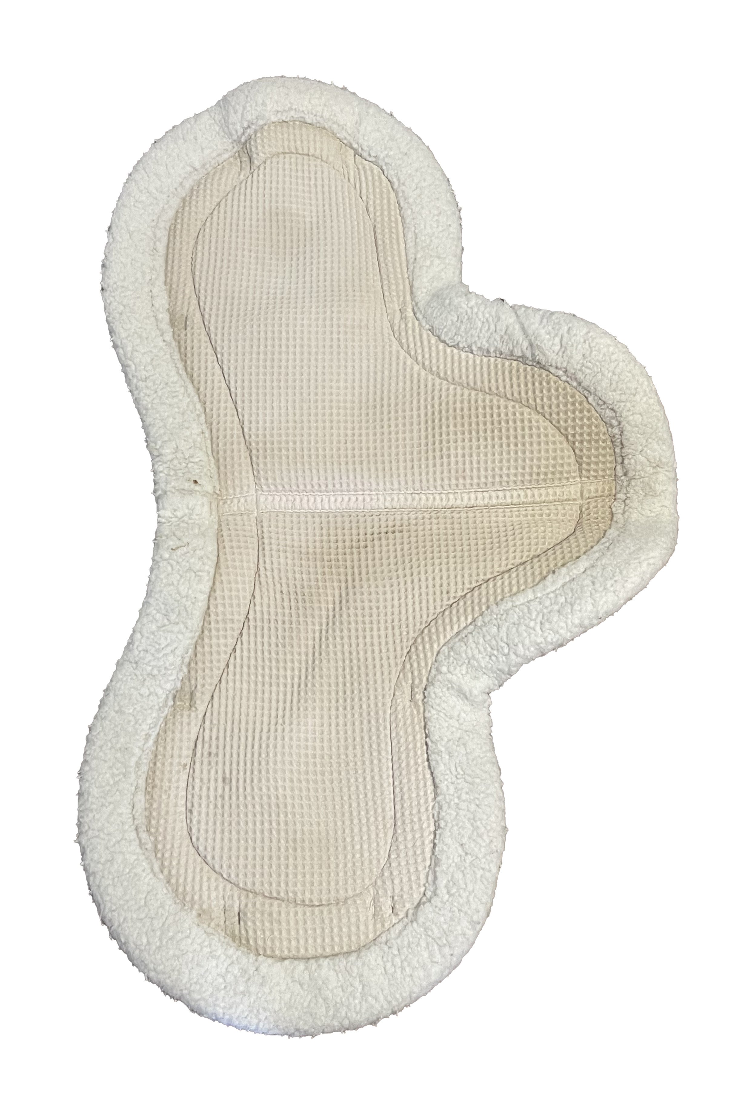 Waffle & Fleece Trim Contour Pad In White - 15-15.5" - 2nd Round Equestrian