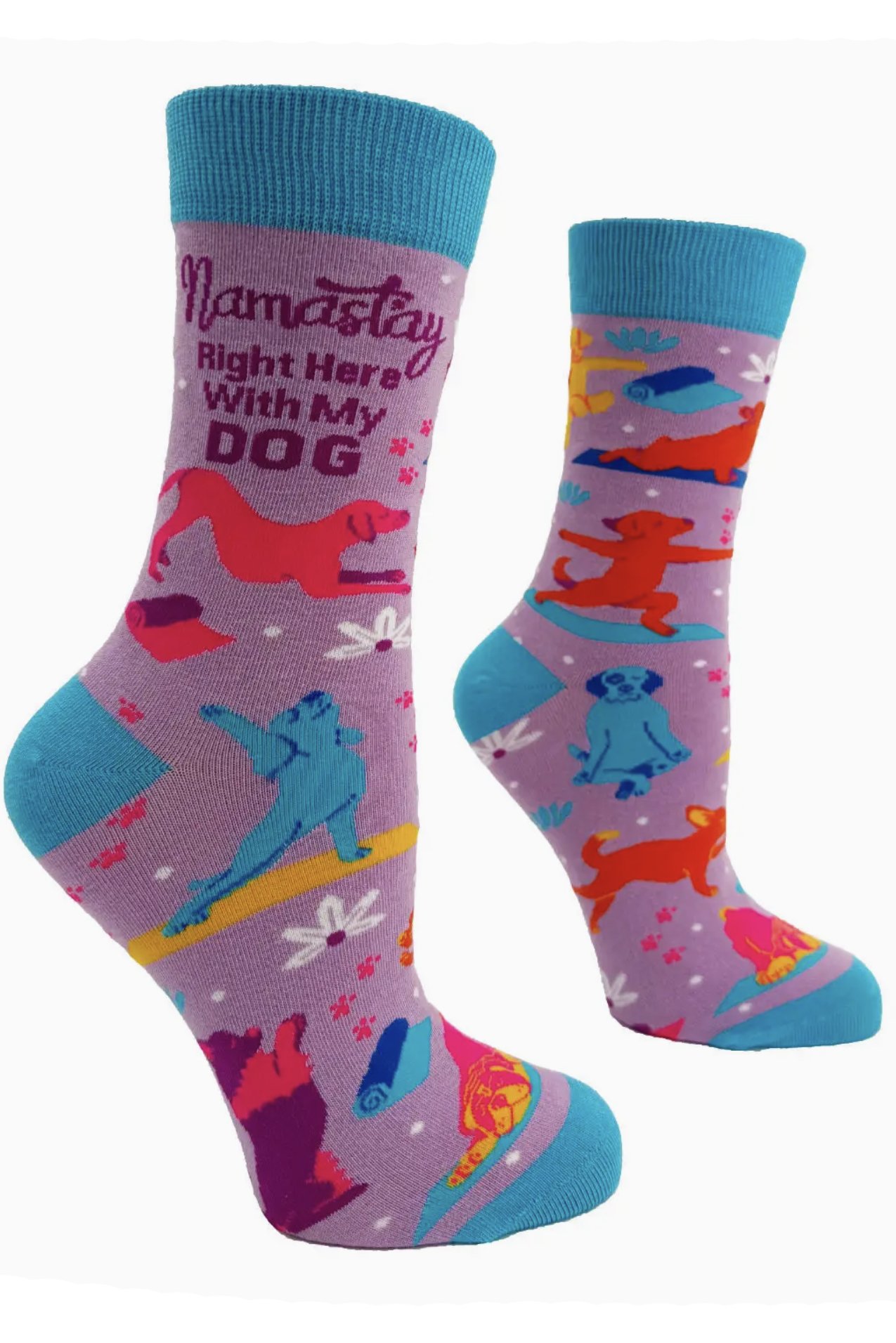 Fabdaz - Namastay Right Here with My Dog Ladies' Crew Socks