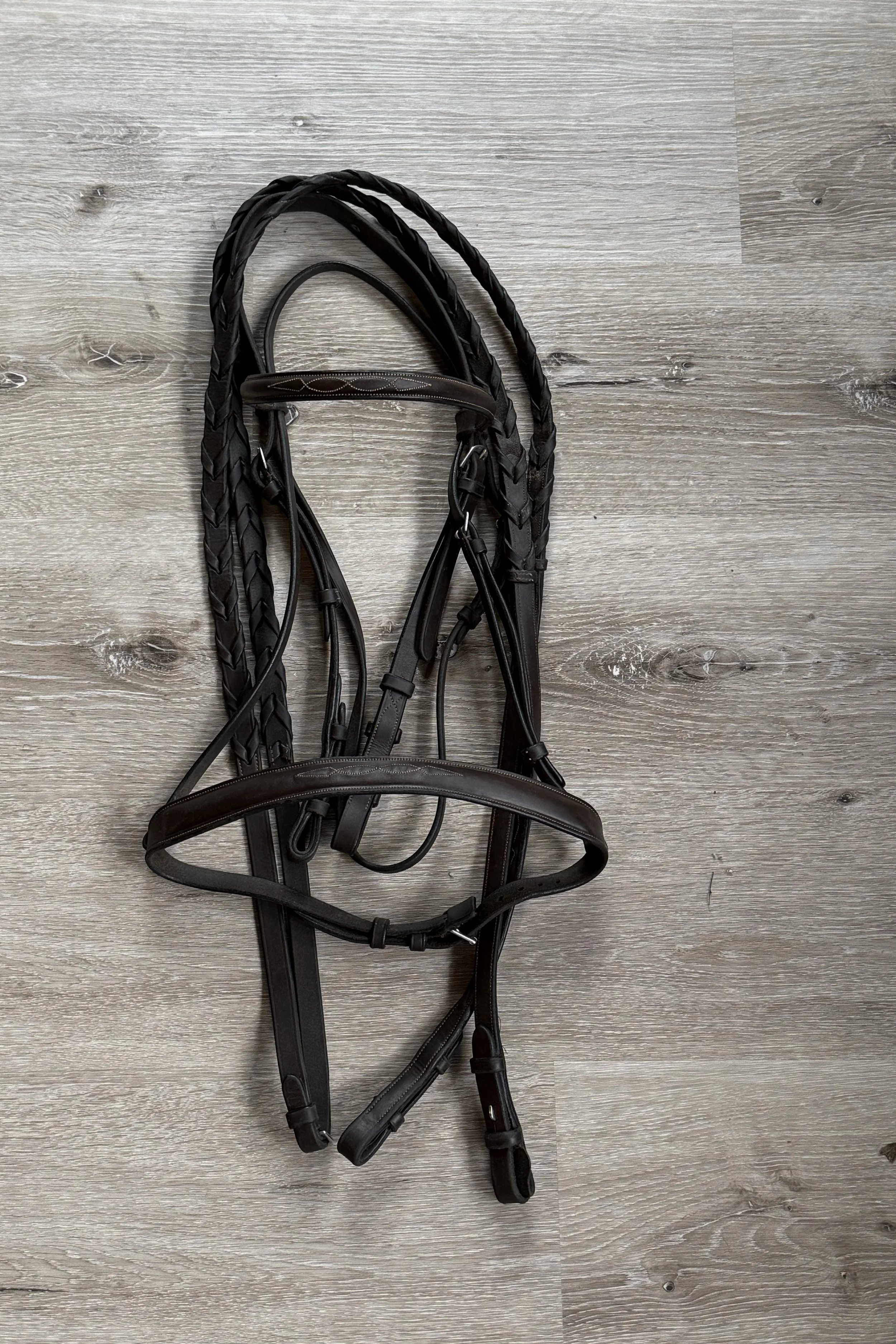 Arc De Triomphs Hunter Bridle With Laced Reins In Brown - Oversize