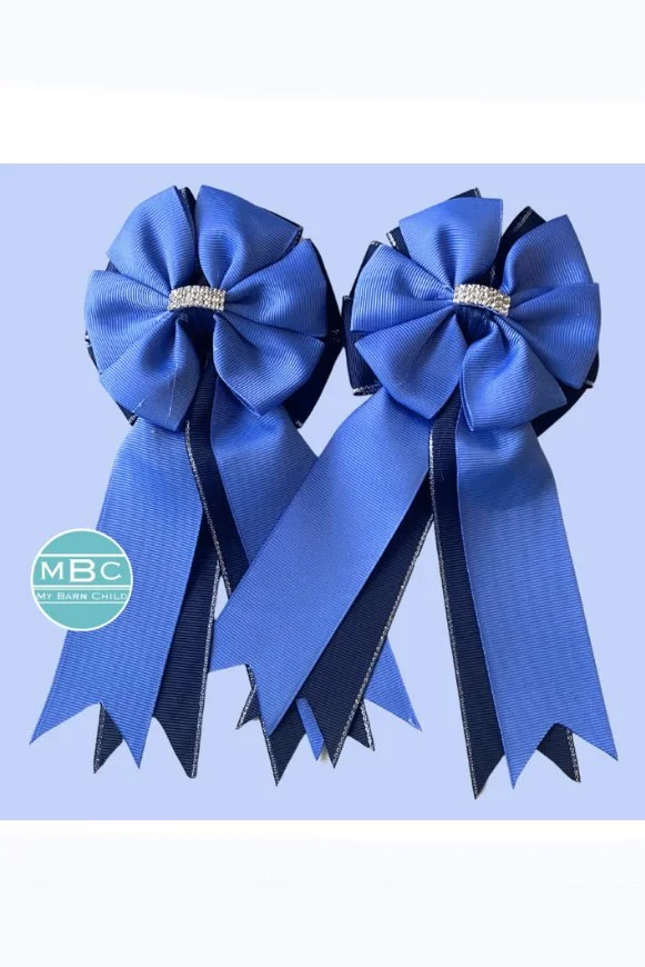 My Barn Child Show Bows: CORNFLOWER ON NAVY