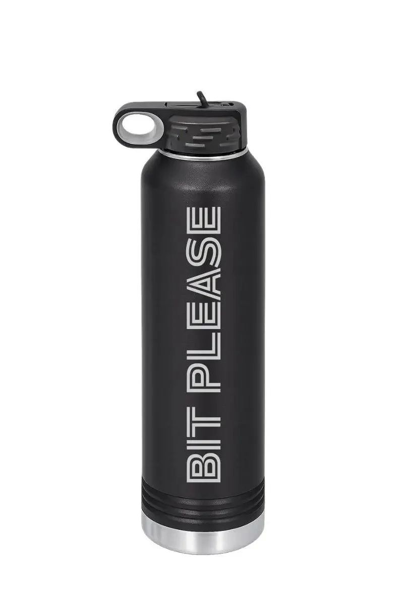 Un.sus.tain.a.ble Apparel Bit Please Engraved Water Bottle In Black