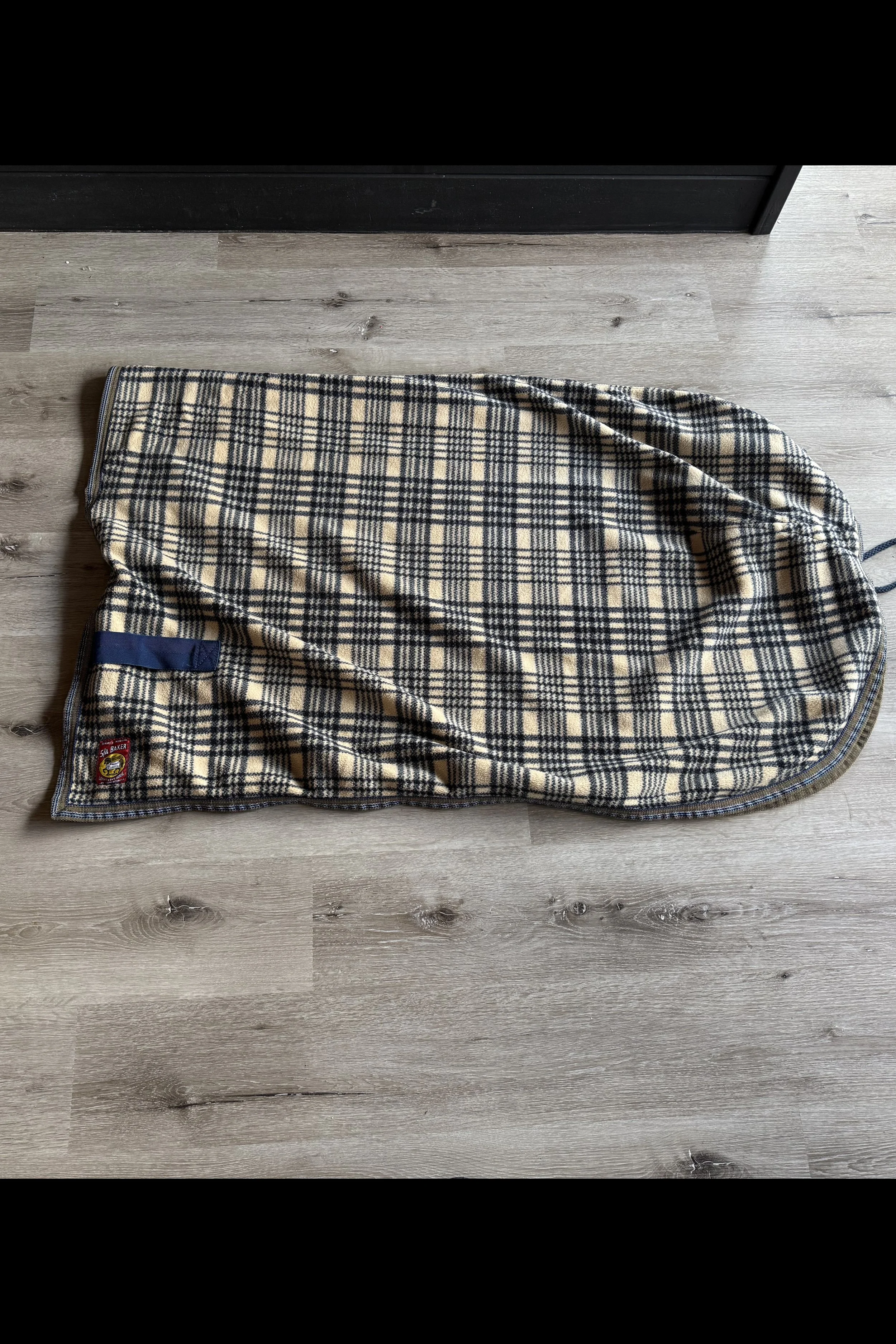 5/A Baker Fleece Quarter Sheet In Tan Plaid - Large