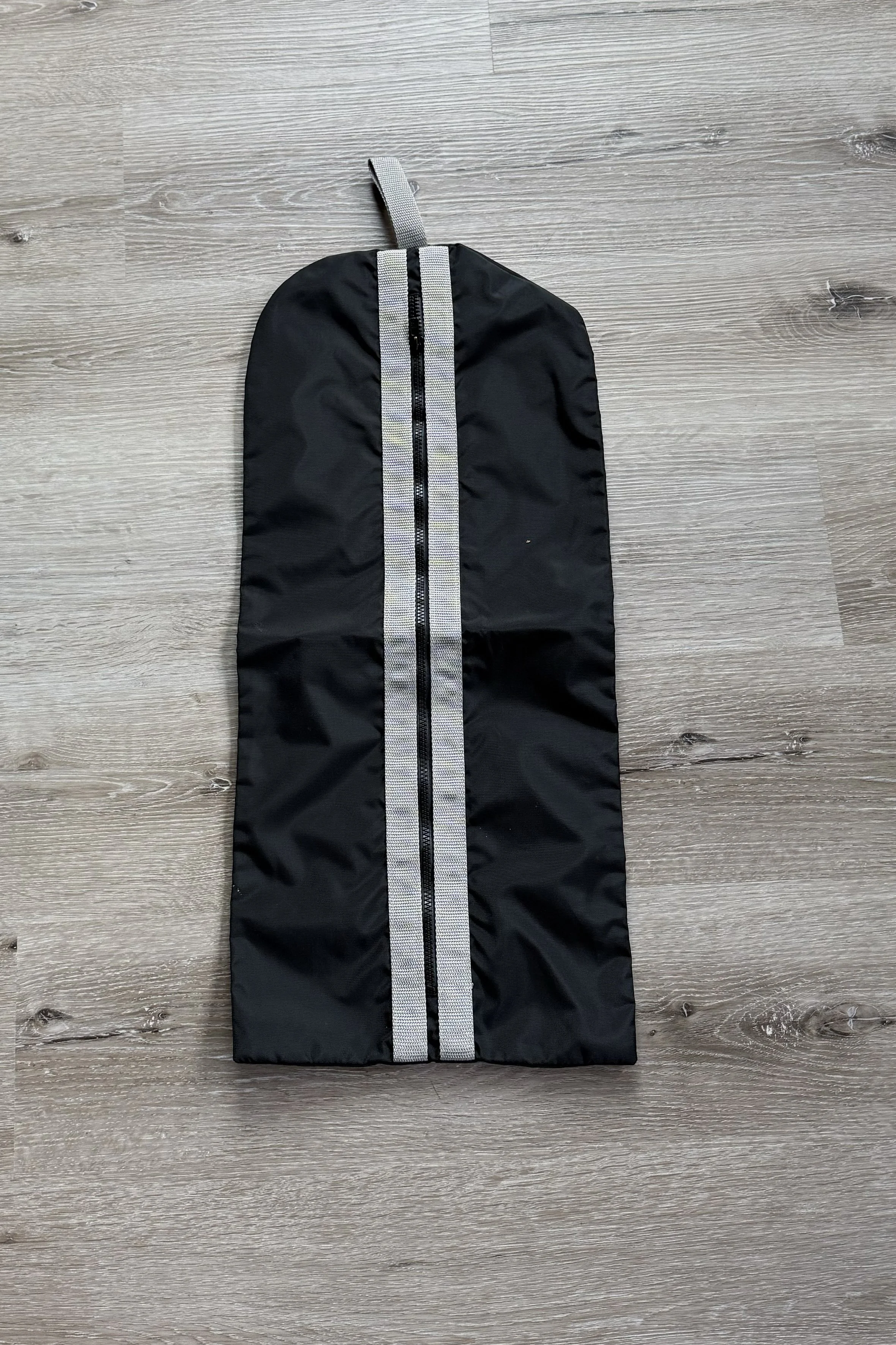 Nylon Bridle Bag In Black With Grey Trim