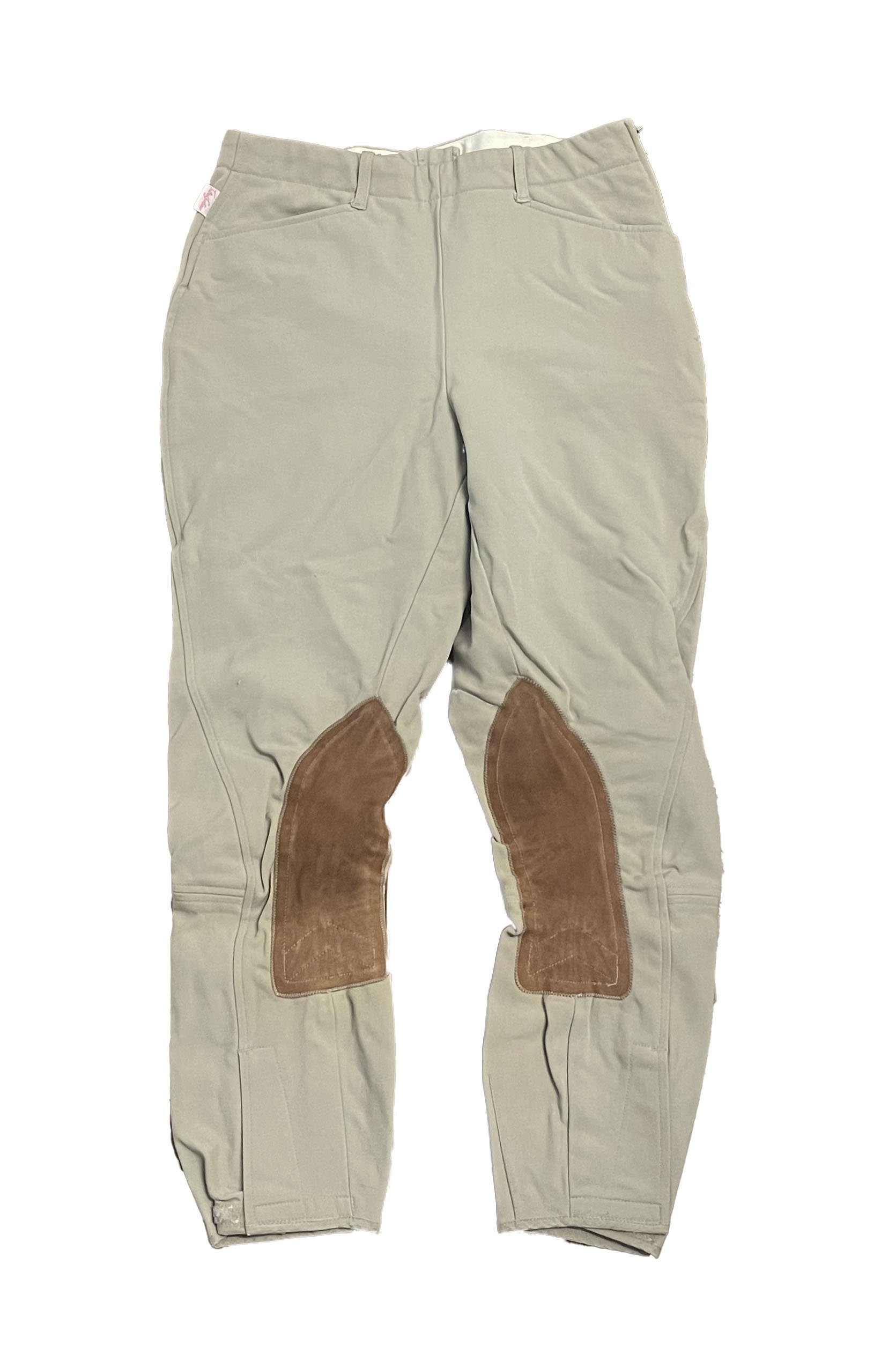 The Tailored Sportsman Supreme Hunter Side-Zip Knee Patch Breech In Beige - 30L - 2nd Round Equestrian