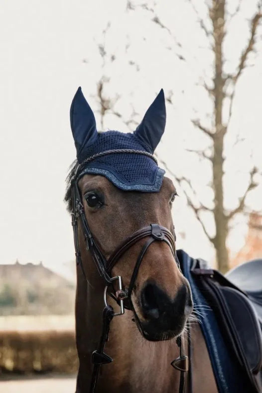 Kentucky Horsewear Fly Veil Wellington Glitter Stone In Dark Navy - 2nd Round Equestrian