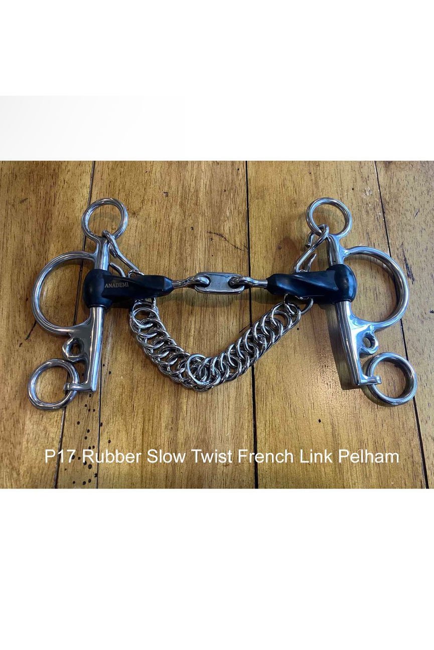 ANADEMI Rubber Slow Twist French Link Pelham - 2nd Round Equestrian