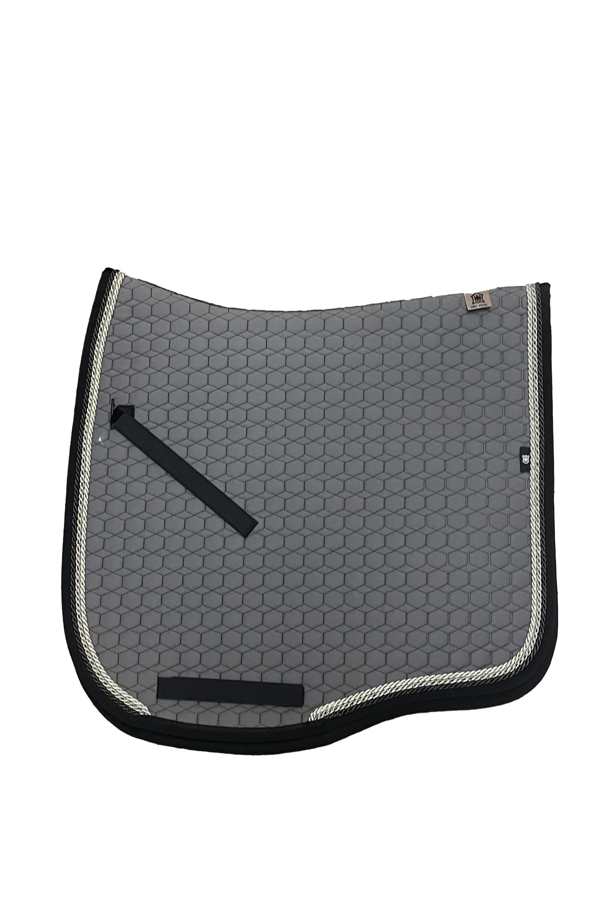 Anna Scarpati Dressage Saddle Pad Quinoa 28 Rhinestone Velvet Dark Grey main image 1