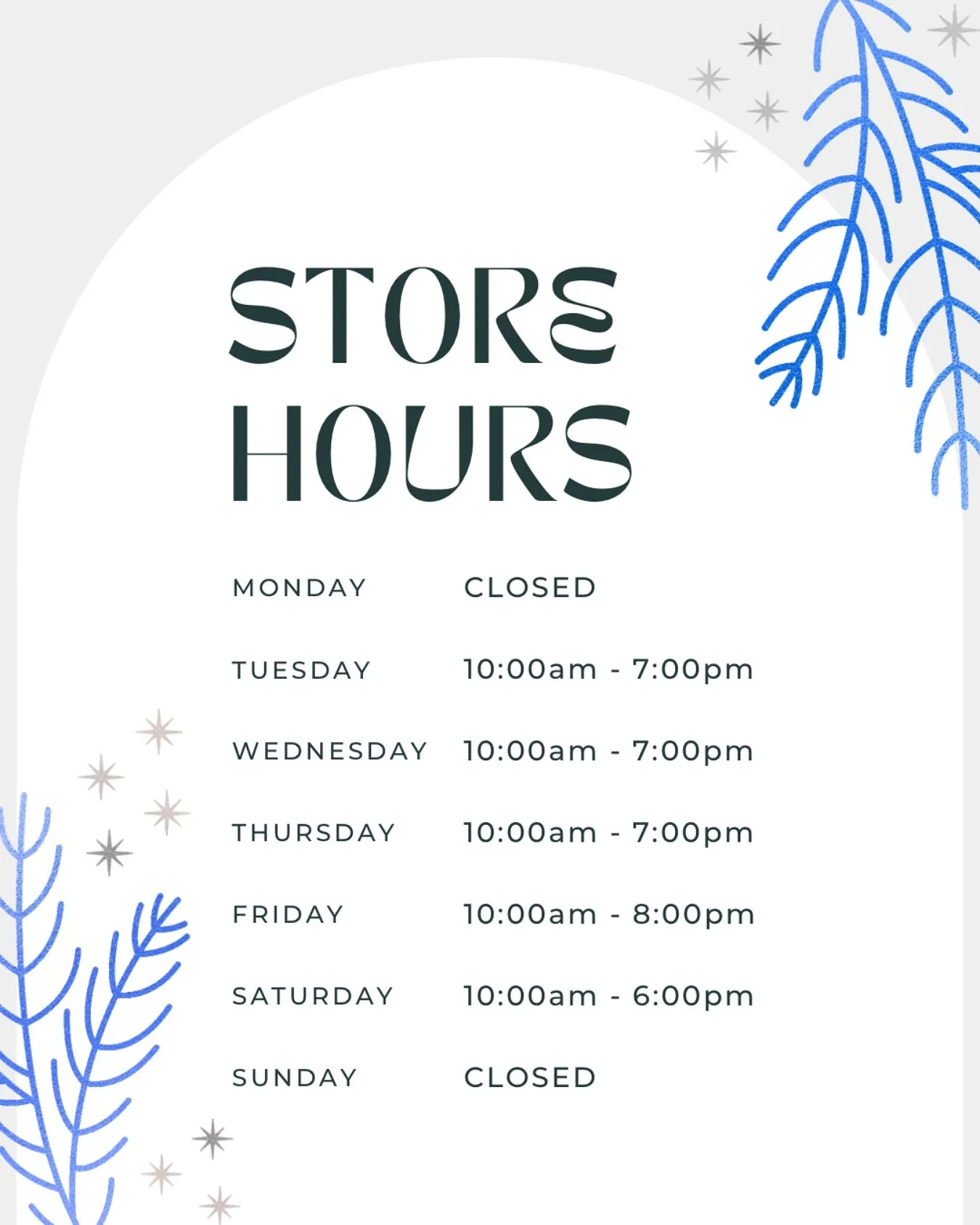 In case you weren&rsquo;t able to make it yesterday to our grand opening, here are our regular store hours!
Missed something or have consignment to bring? We&rsquo;ll be back Tuesday at 10am 🤗
Thank you all for joining us and we hope to see everyone
