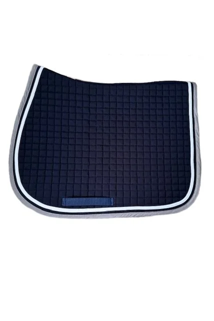 Paddock Sports Custom American Jump Saddle Pad In Navy/ Grey/white