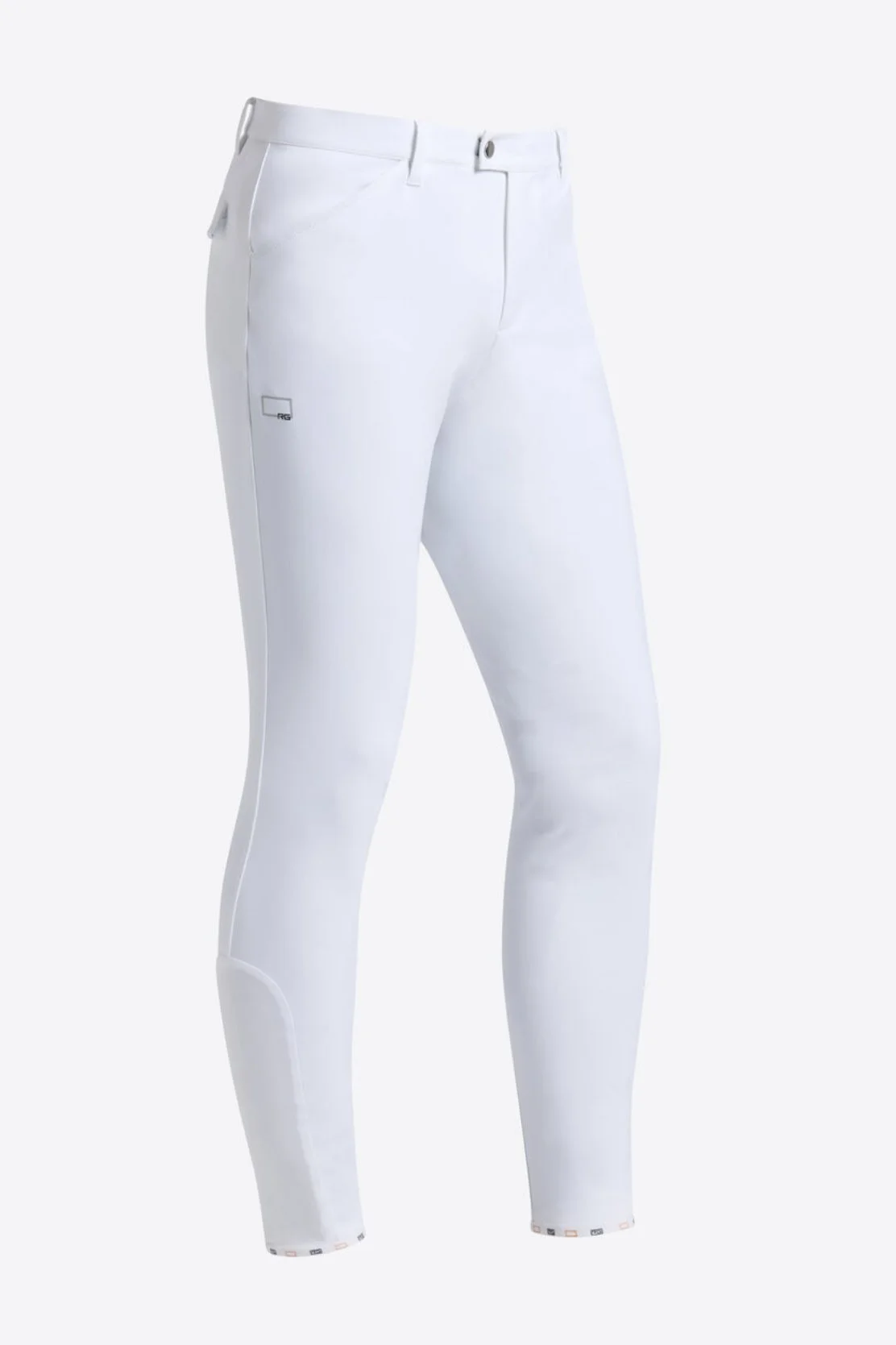 RIDER'S GENE MEN'S KNEE GRIP JUMPING BREECHES IN WHITE