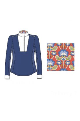 Chestnut Bay SkyCool Liberty Long Sleeve Show Shirt In Trueblue