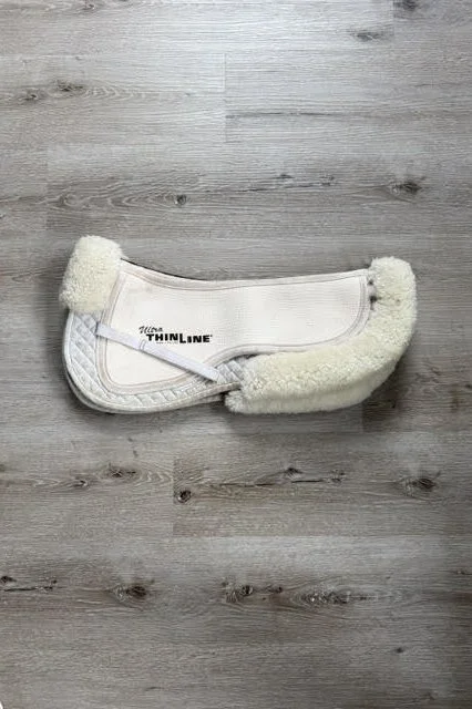 ThinLine Trifecta Half Pad with Sheepskin Rolls in White - Medium