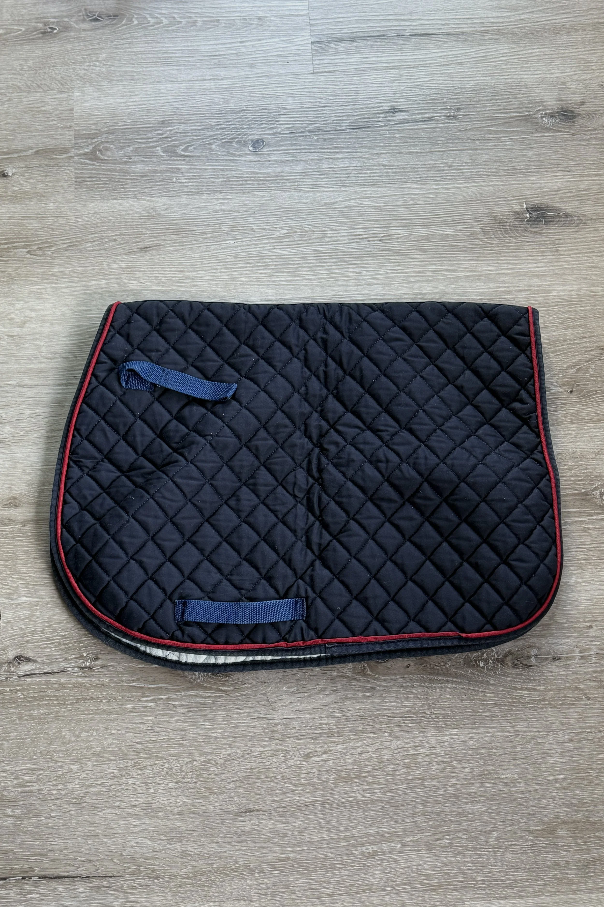JT International Quilted Saddle Pad In Navy With Red Piping - AP