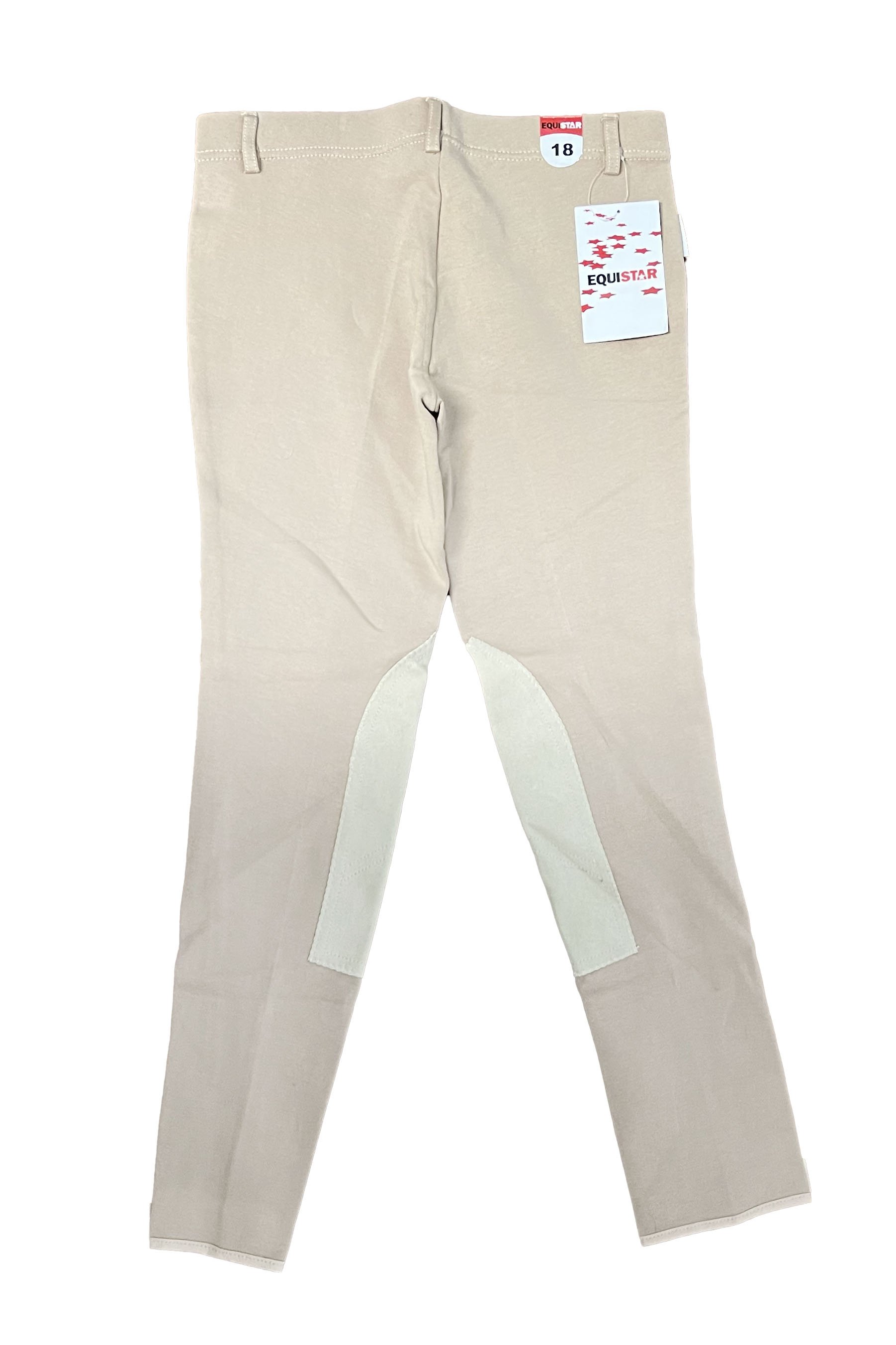 Equistar Cotton Pull On Breech In Natural Beige - Kids 18 - 2nd Round Equestrian