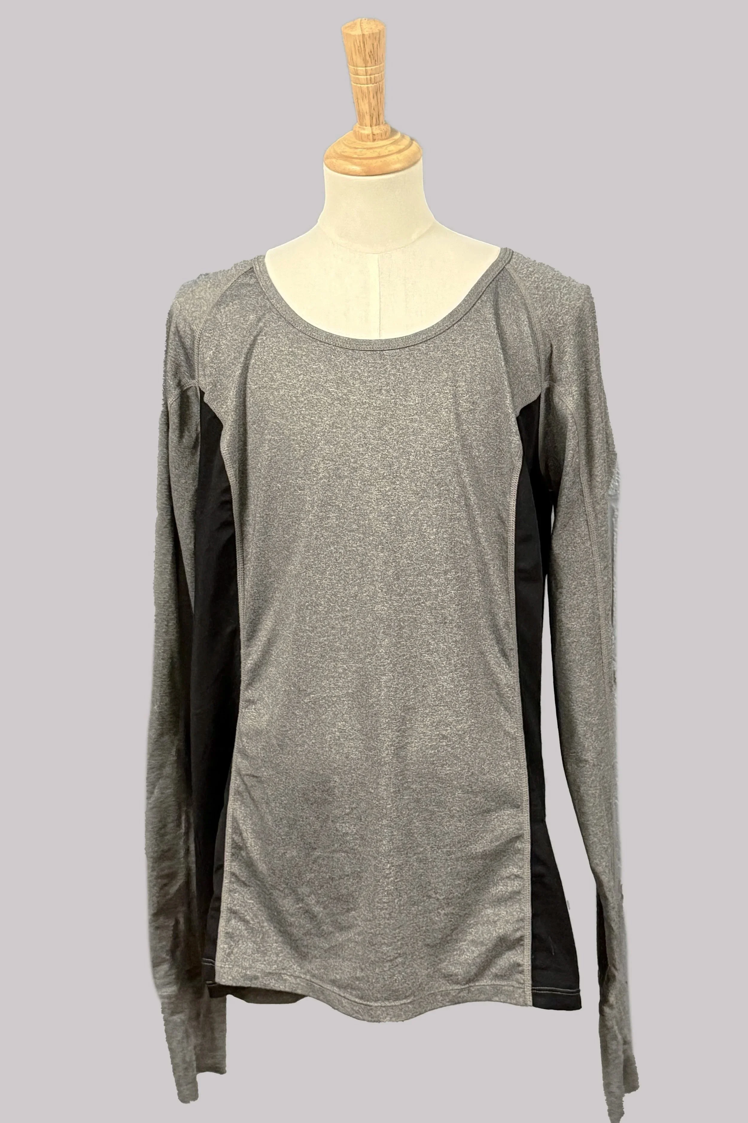 Noble Equestrian Long Sleeve Performance Top In Grey & Black - Large