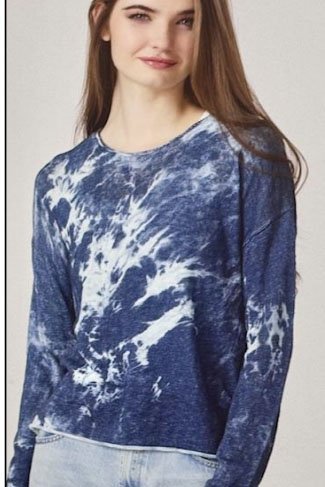 J Society Summer Knit Crew Neck Sweater In Denim