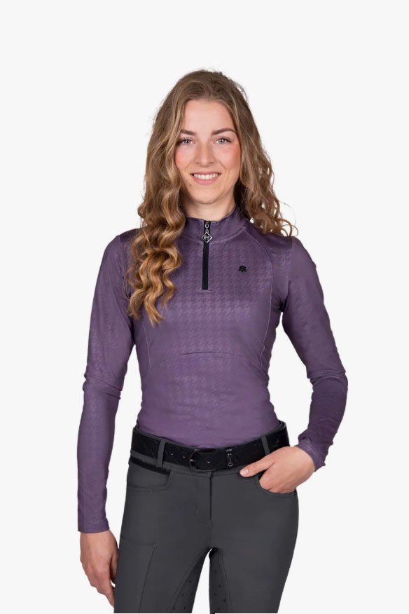 QHP Fayen Baselayer Sport Shirt In Vintage Violet - 2nd Round Equestrian